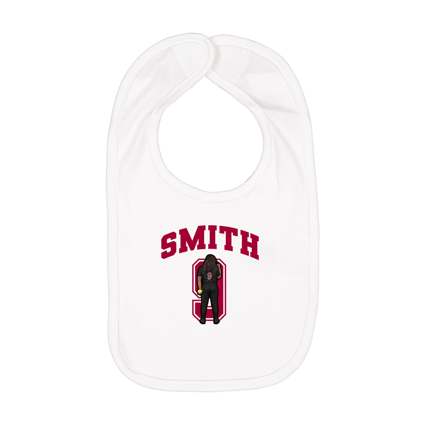 Infant Bib — Number in White