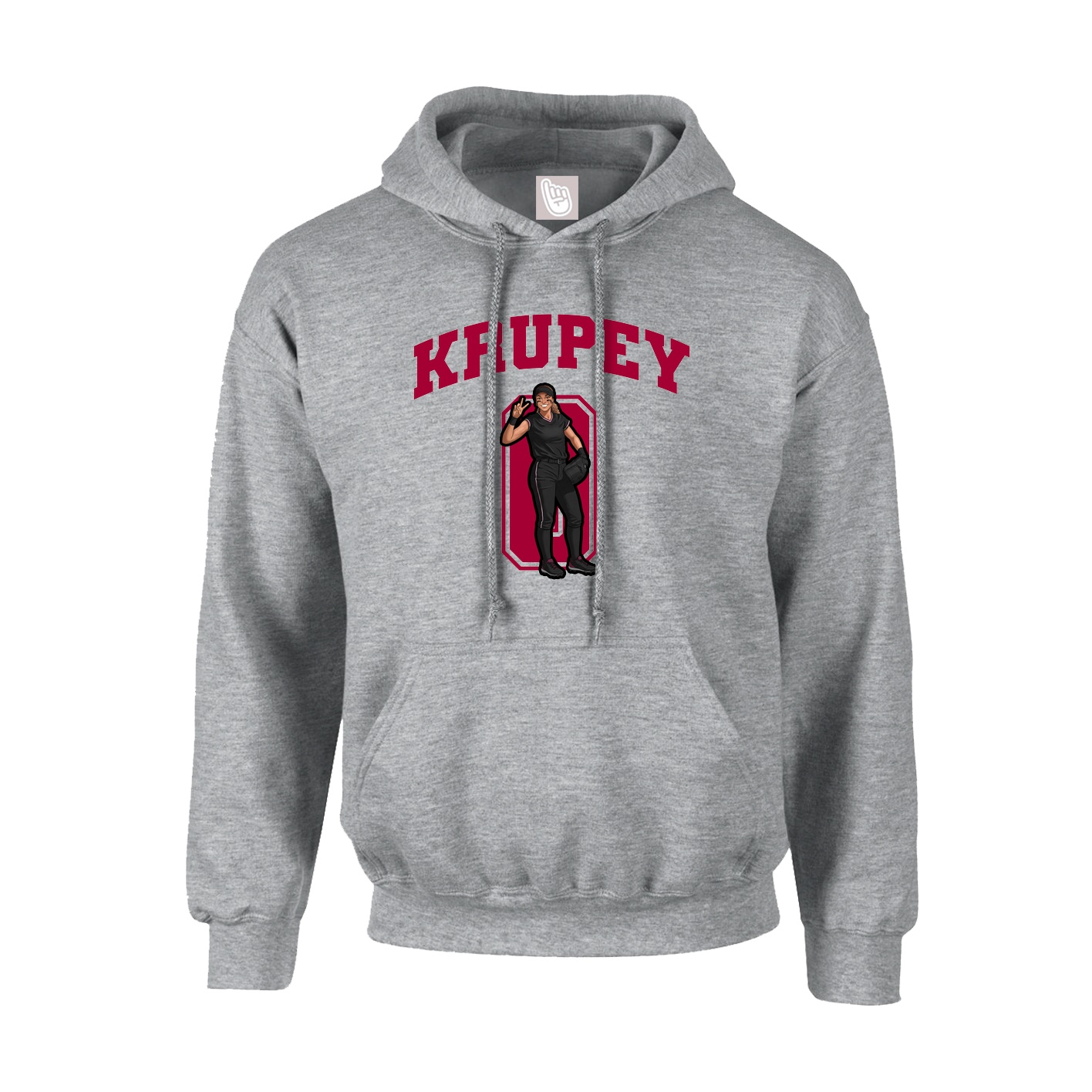 Youth Hoodie — Number in Grey