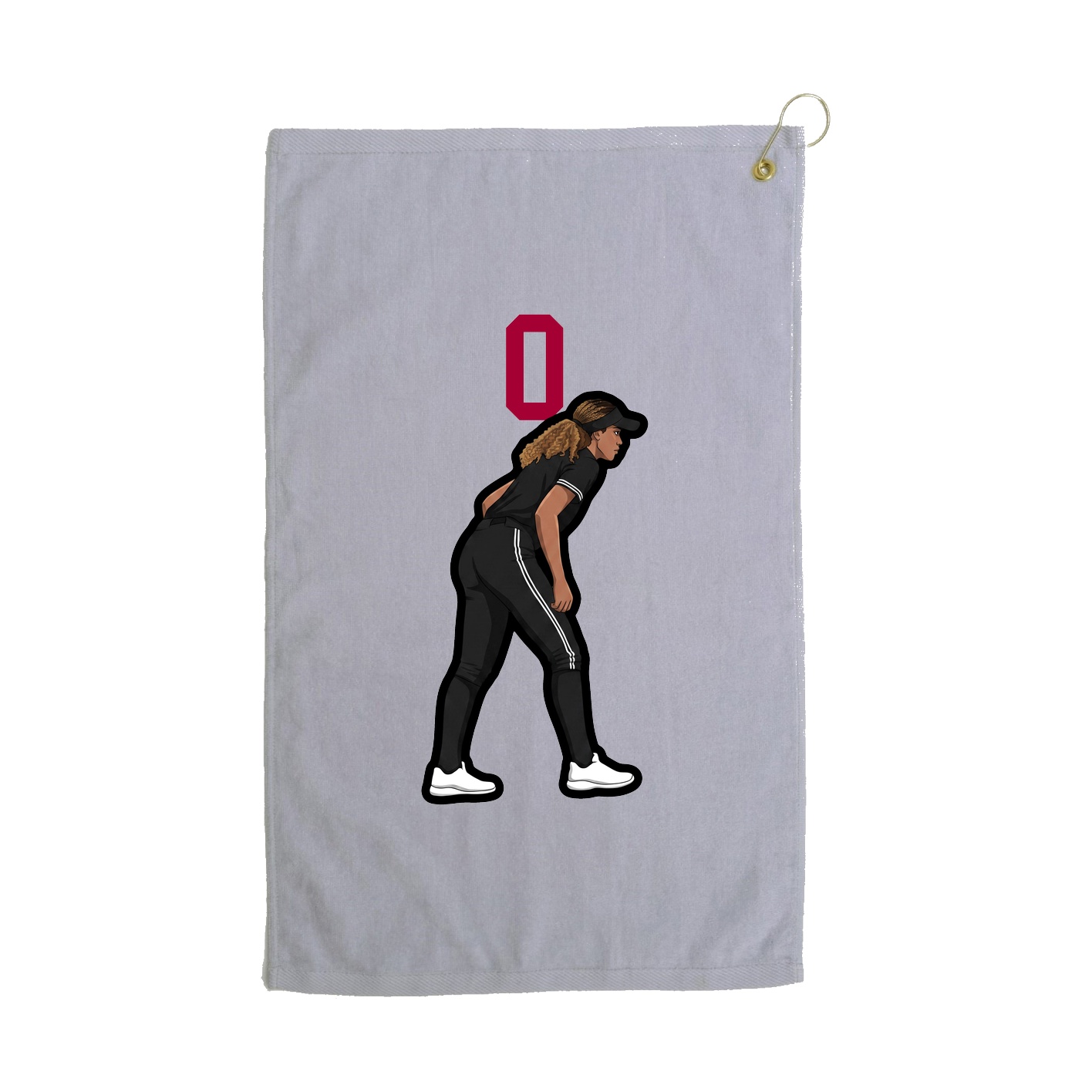 Golf Towel — Number Top in Grey