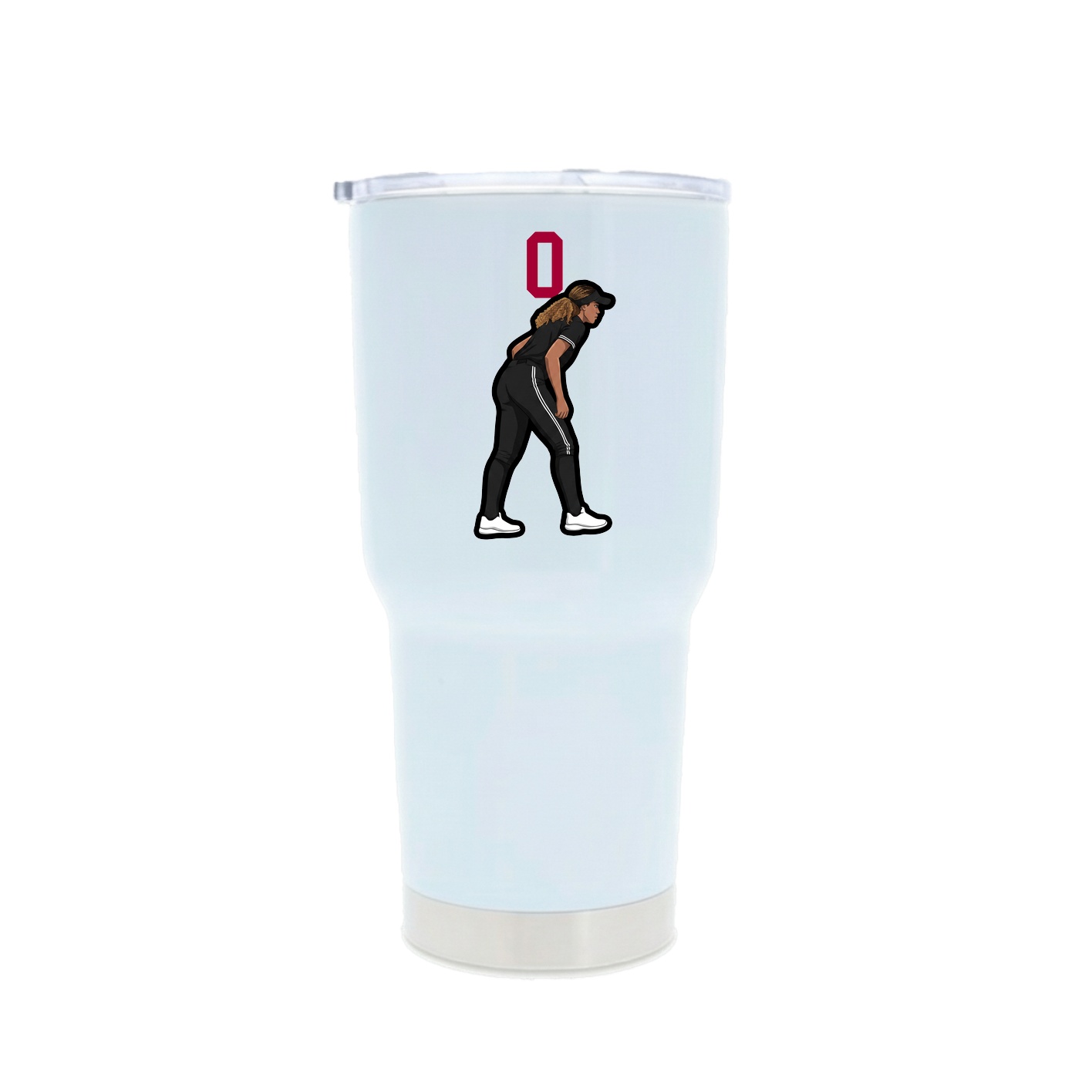 30oz Stainless Steel Tumbler — Number Top in White