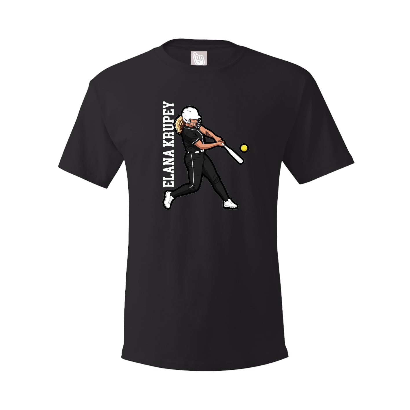 Youth Tee — Name Vertical in Black