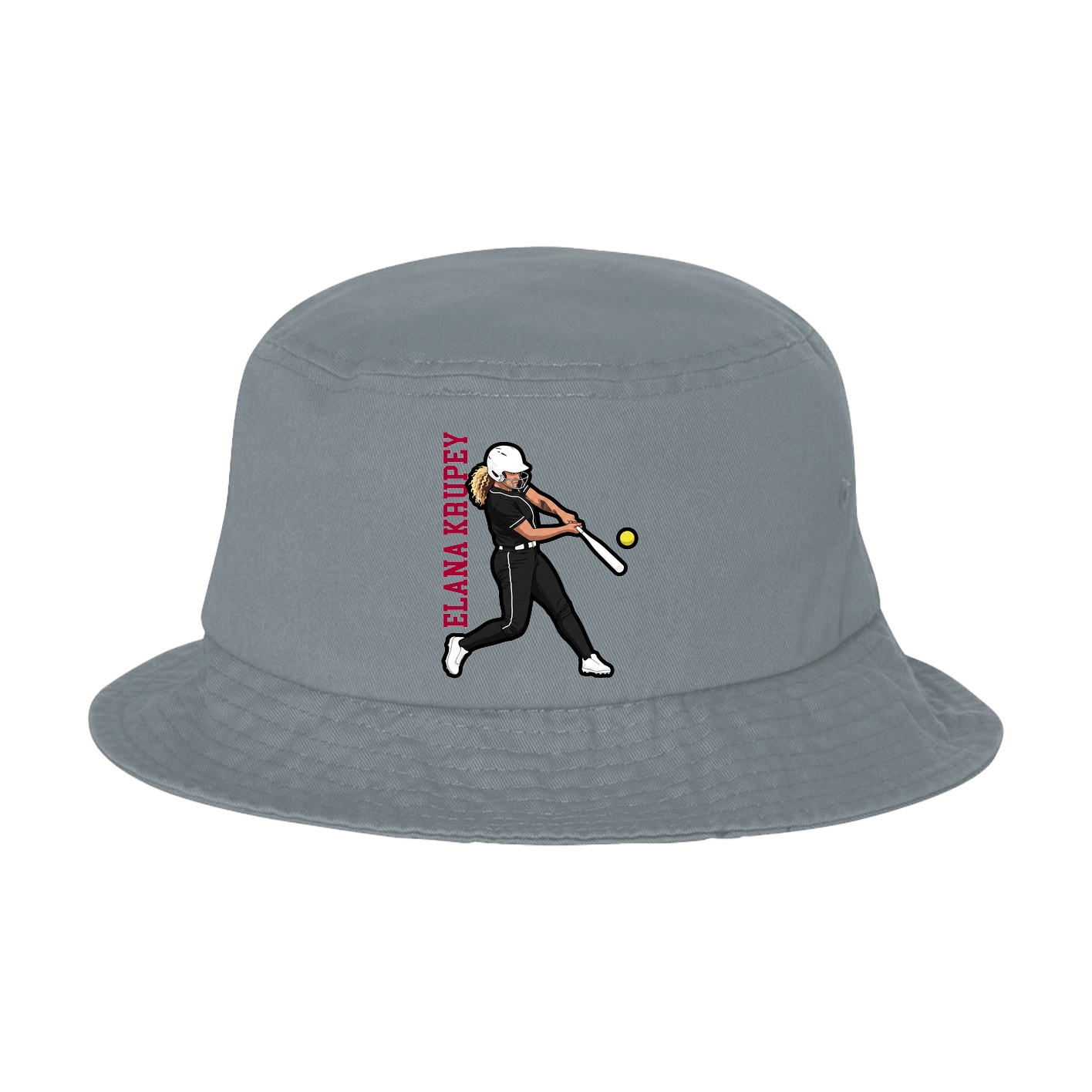 Bucket Cap — Name Vertical in Grey