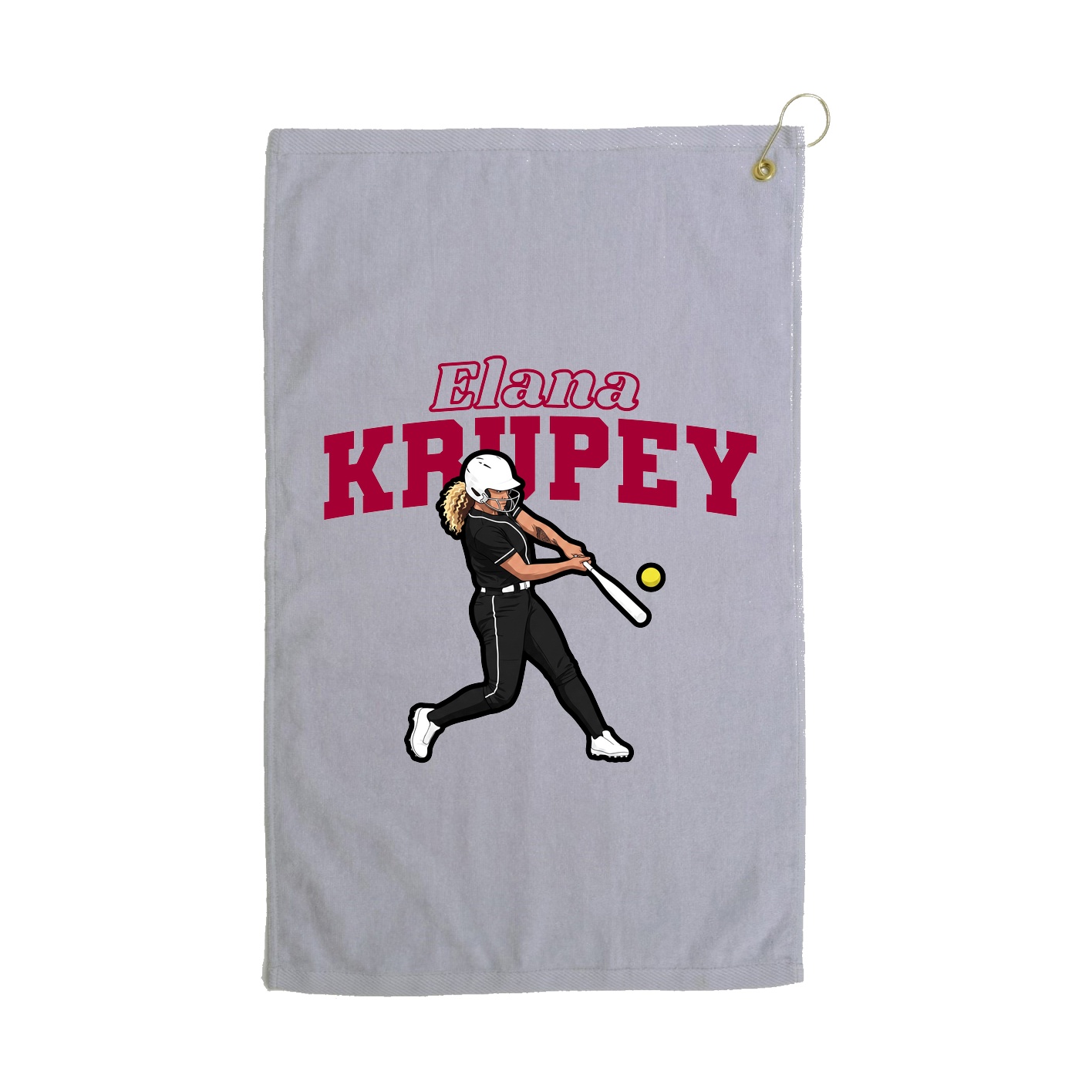 Golf Towel — Name Arch in Grey