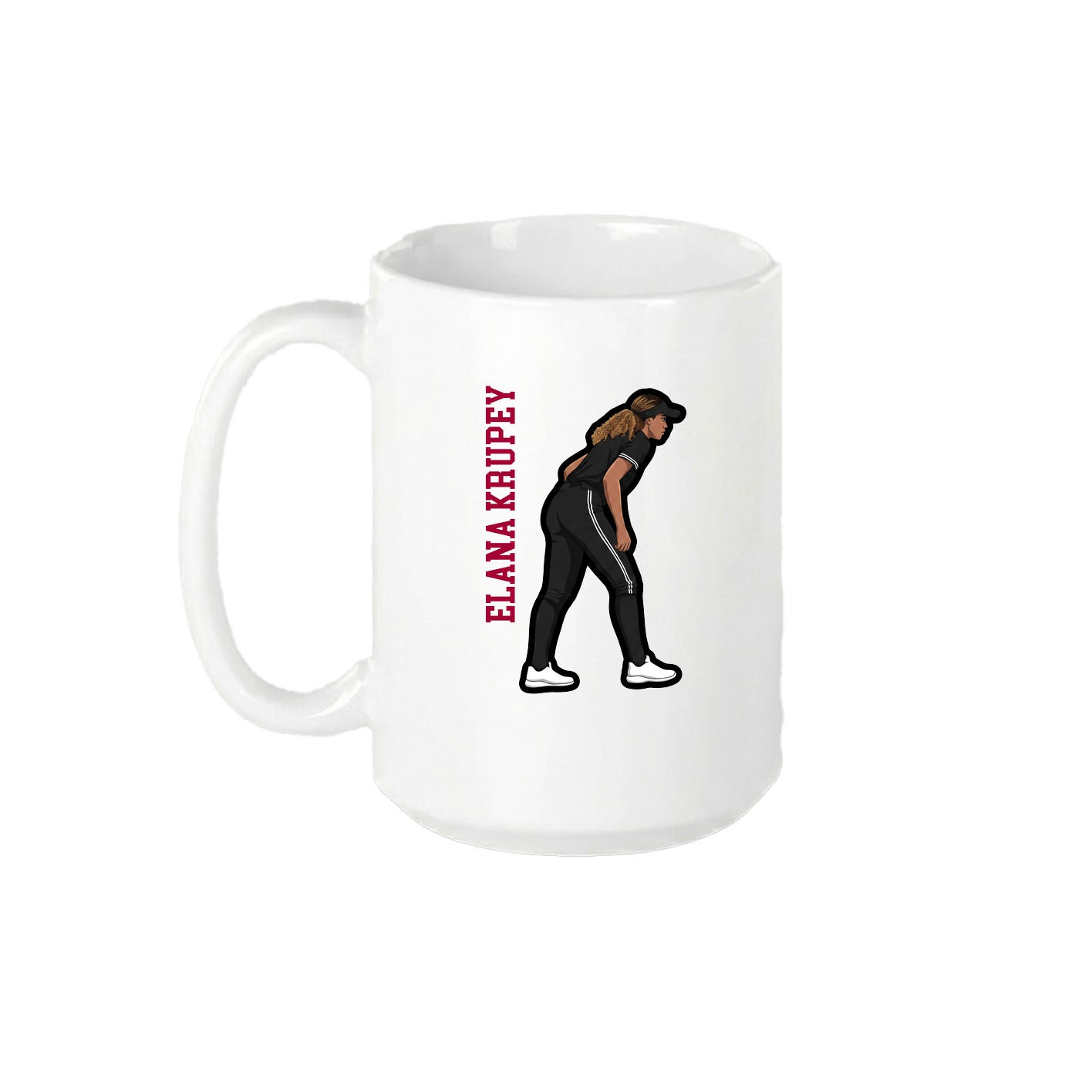 15oz Coffee Mug — Name Vertical in White