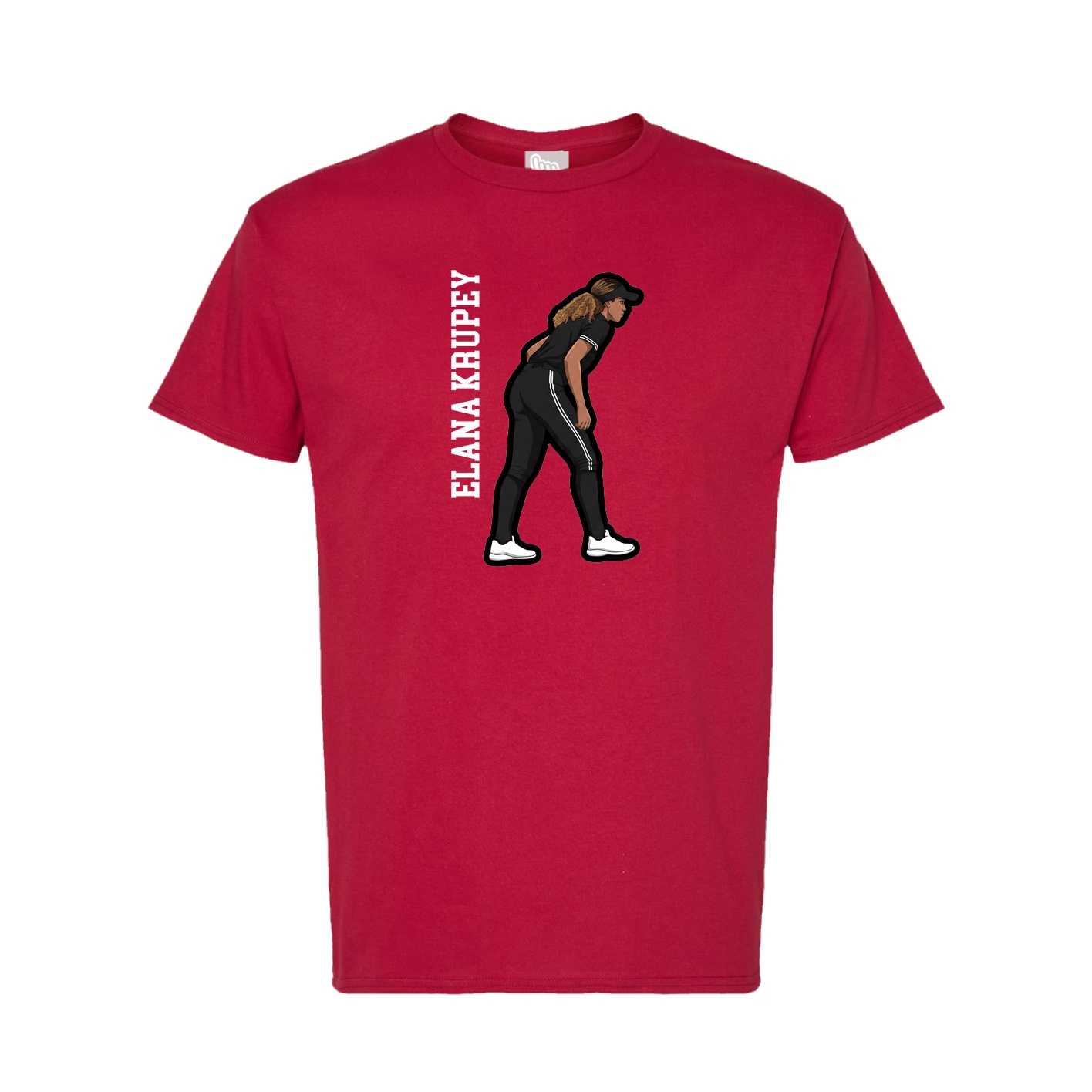 Tee — Name Vertical in Crimson