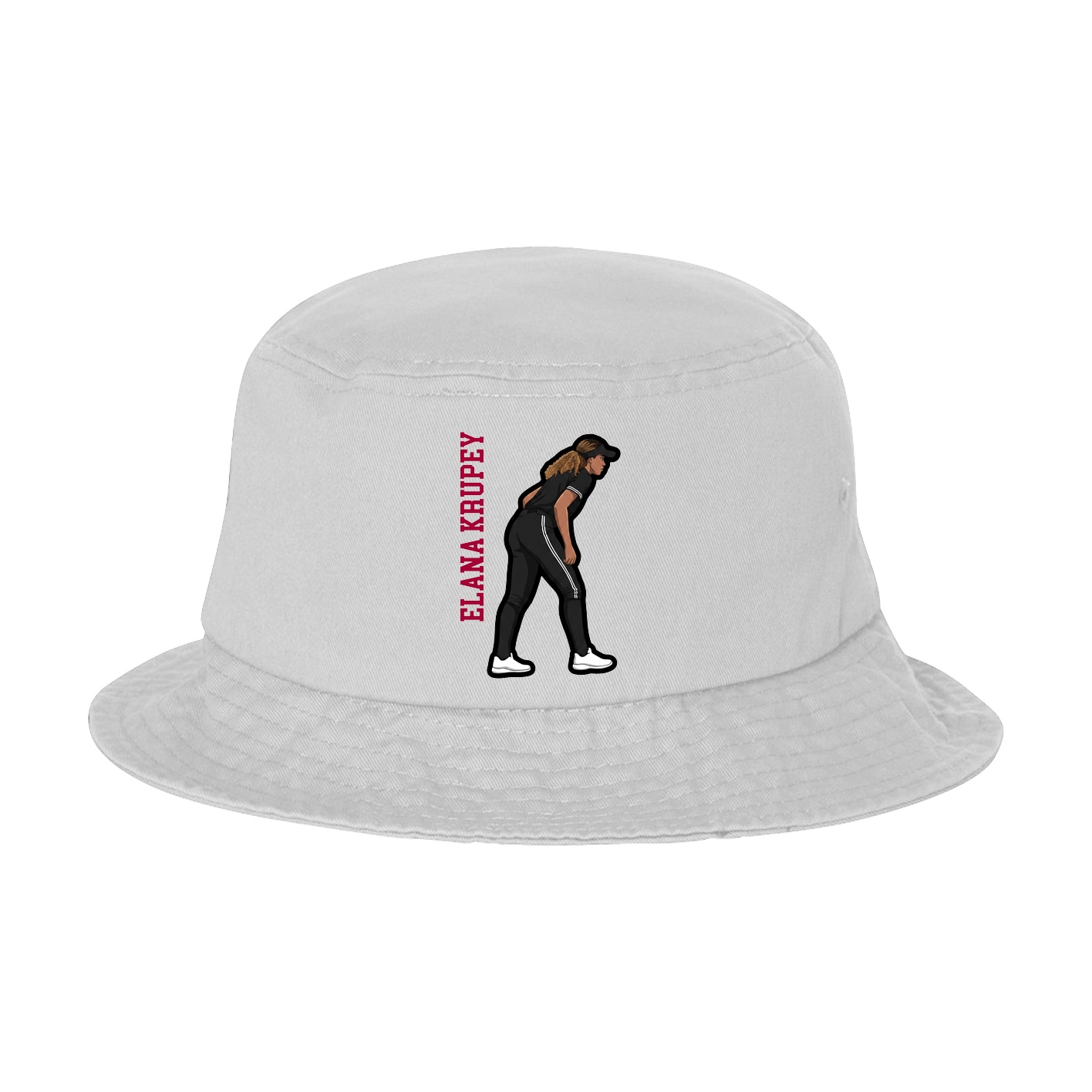 Bucket Cap — Name Vertical in White