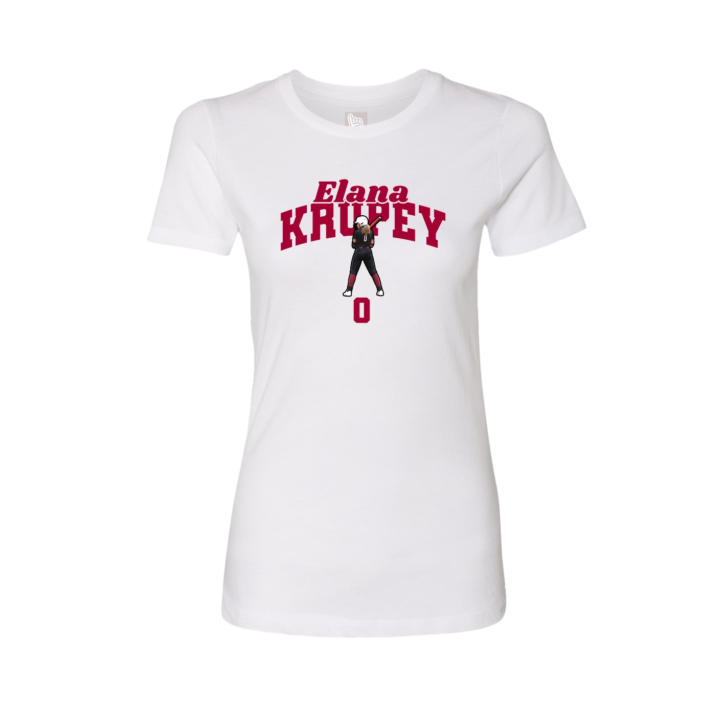 Fitted Women's Tee — Signature Arch in White