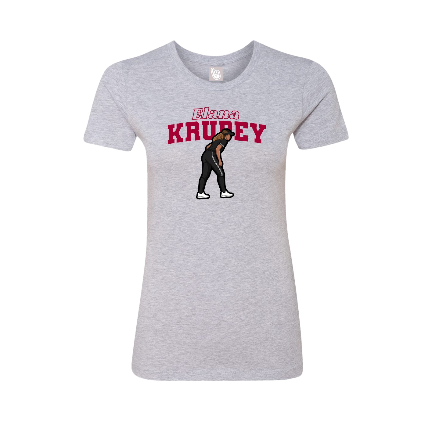 Fitted Women's Tee — Name Arch in Grey