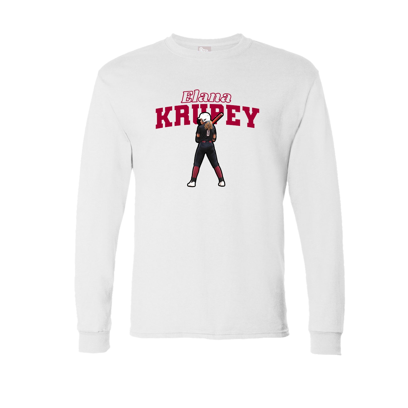 Long Sleeve Tee — Name Arch in White