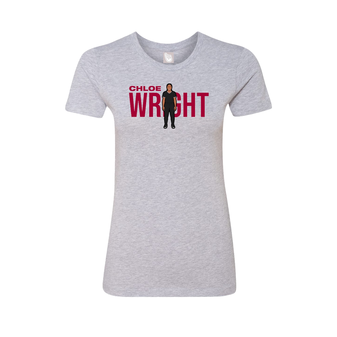 Fitted Women's Tee — Player Name in Grey