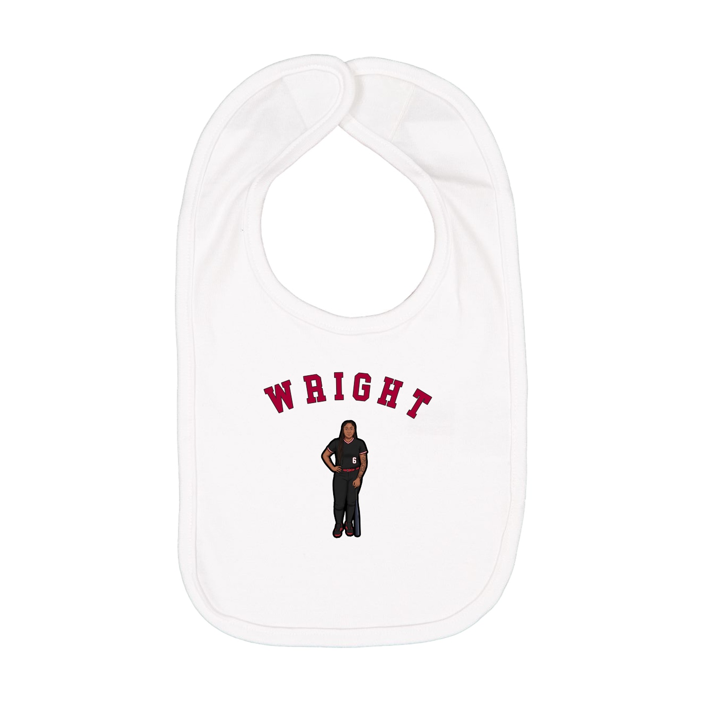 Infant Bib — Shirsey Arch in White