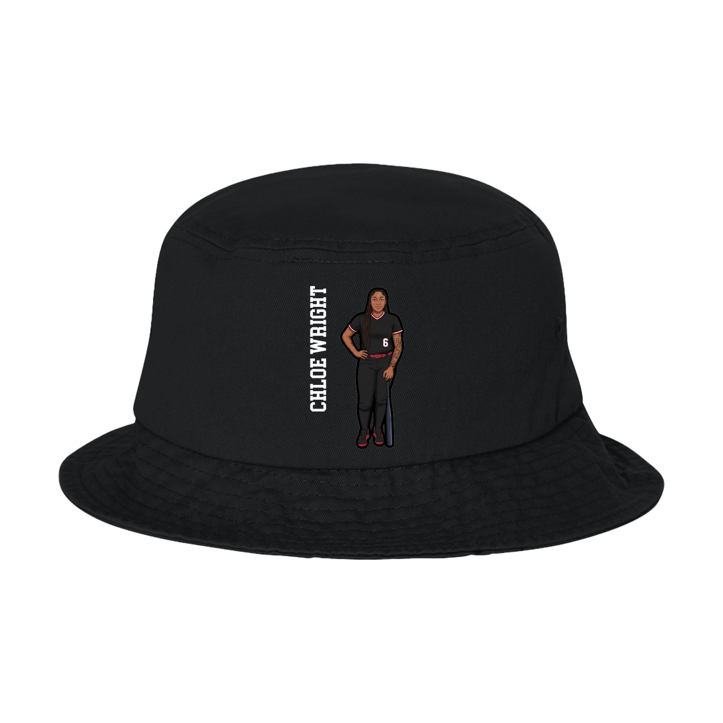 Bucket Cap — Name Vertical in Black