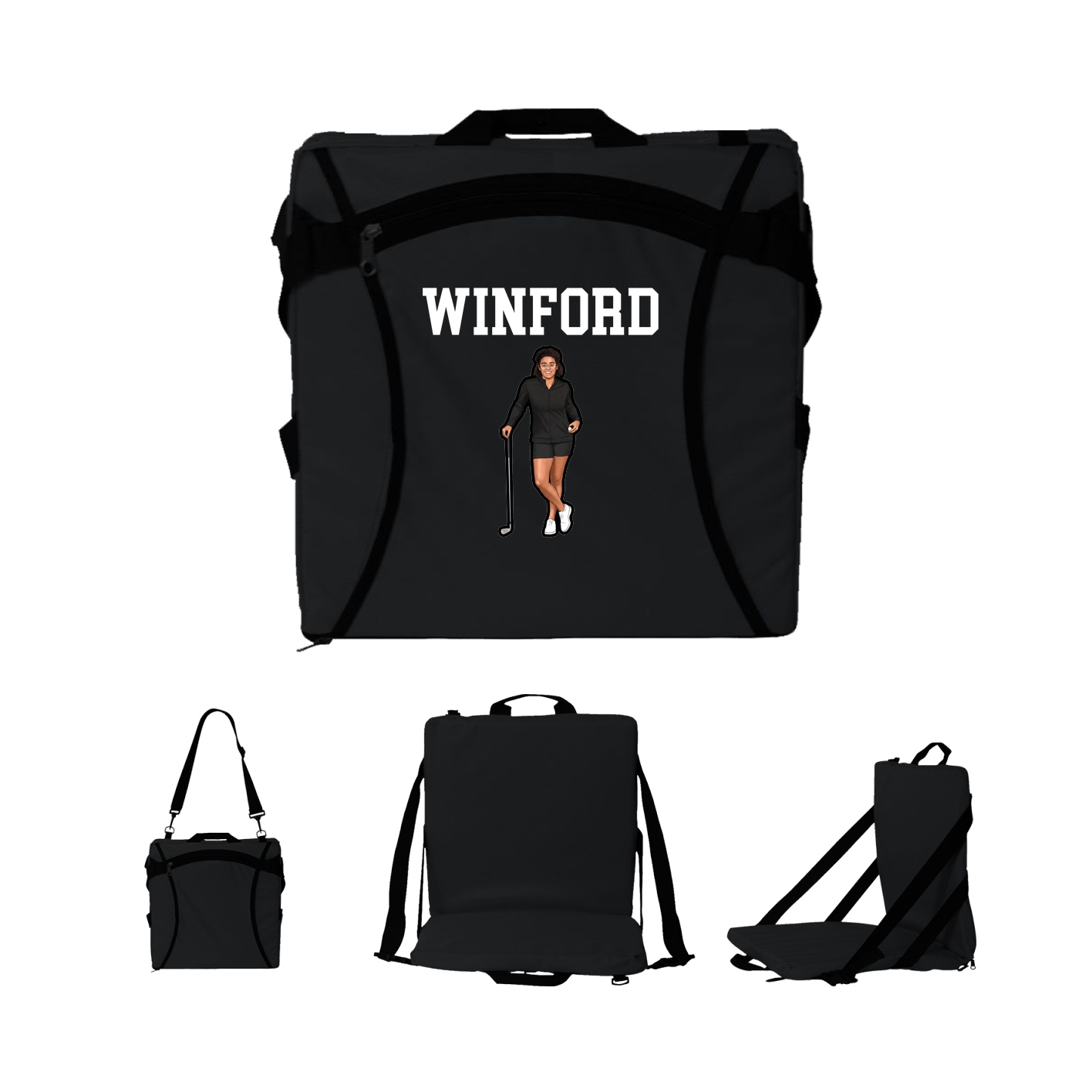 Folding Stadium Seat — Shirsey in Black