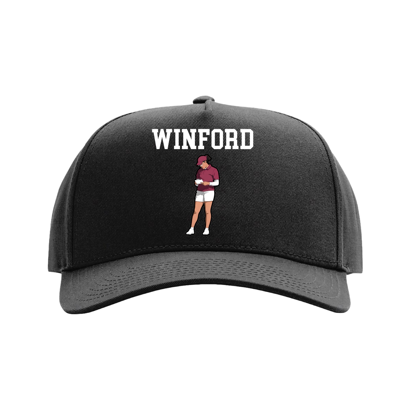 Full Fabric Five-Panel Champ Cap — Shirsey in Black