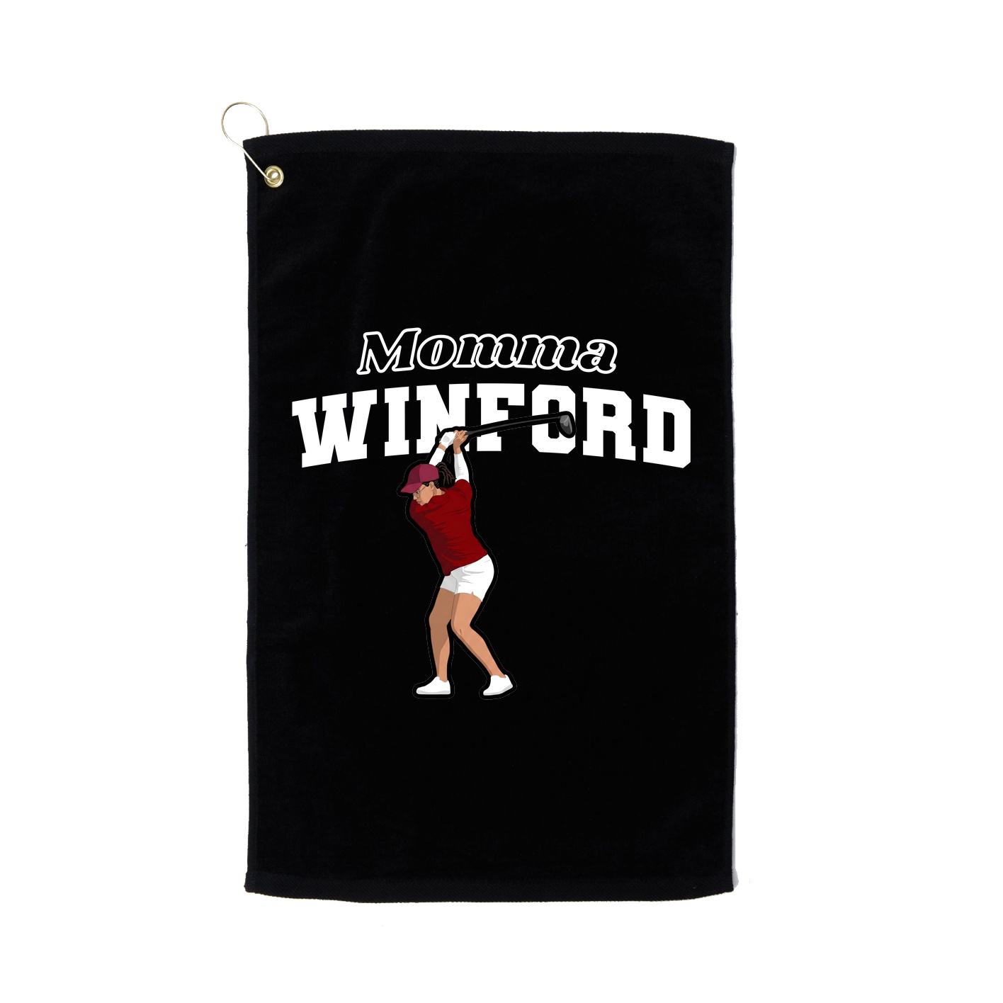 Golf Towel — Mothers Day Block in Black