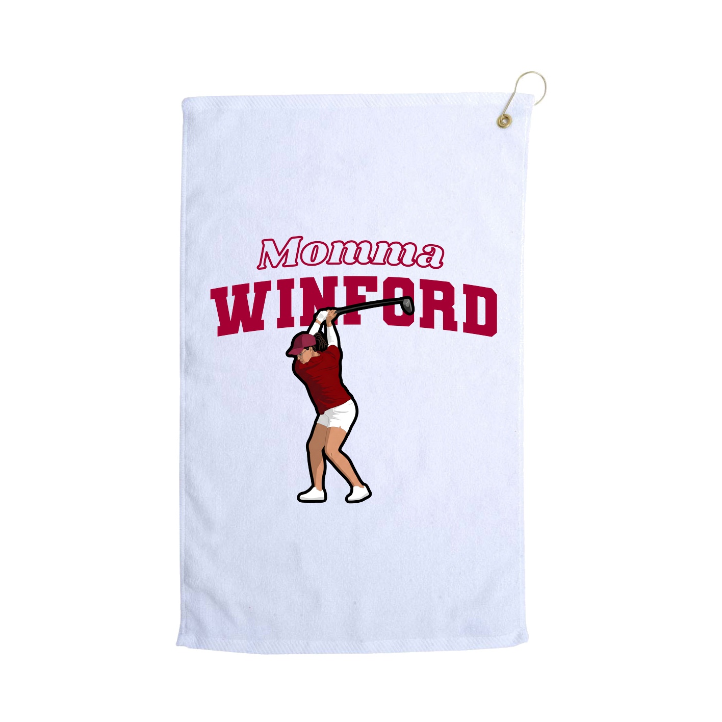 Golf Towel — Mothers Day Block in White