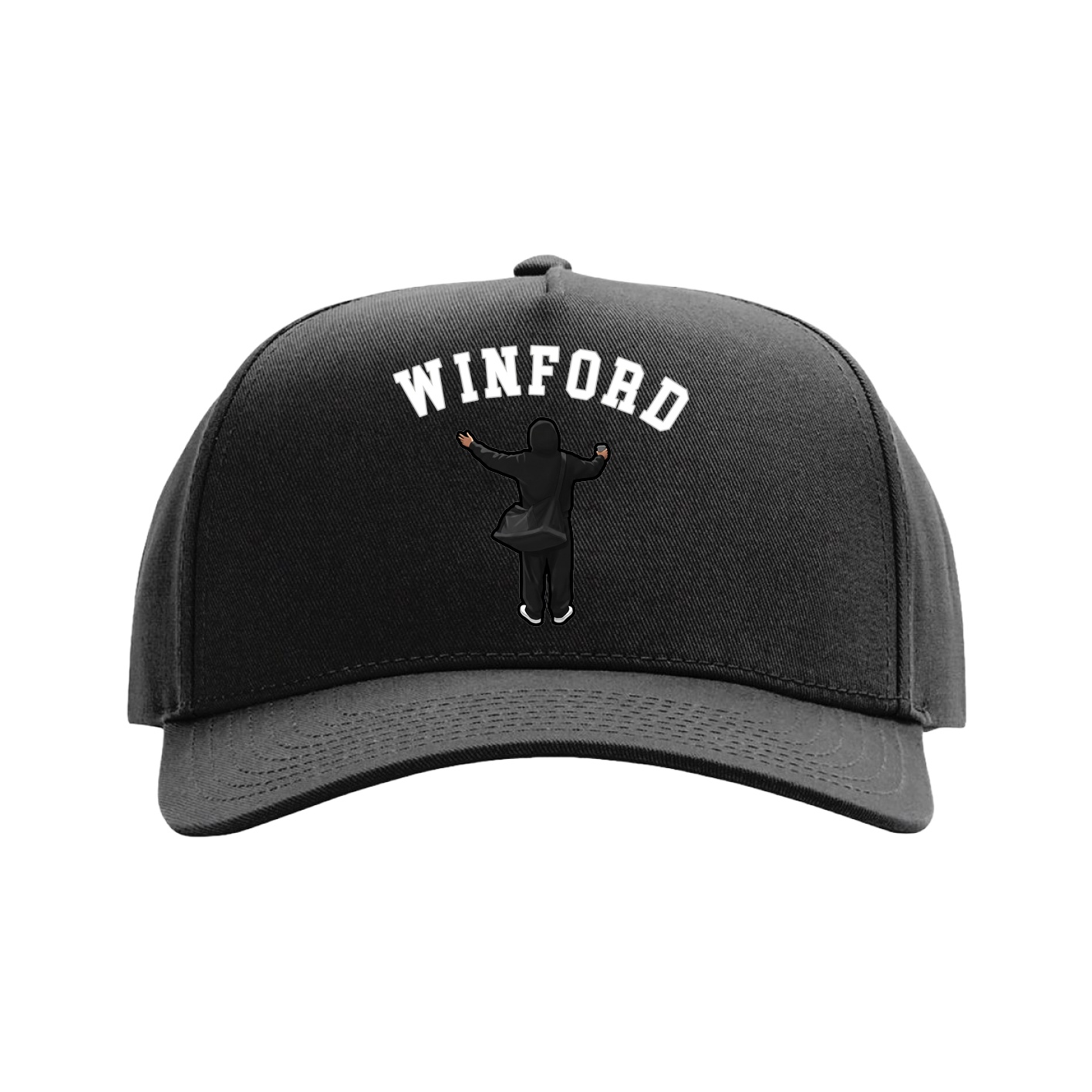 Full Fabric Five-Panel Champ Cap — Shirsey Arch in Black