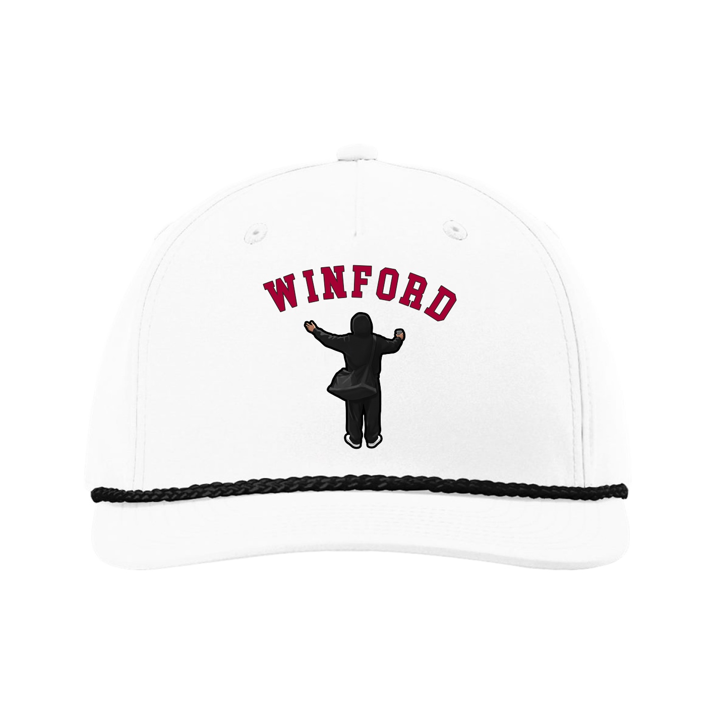 Five-Panel Classic Rope Cap — Shirsey Arch in White