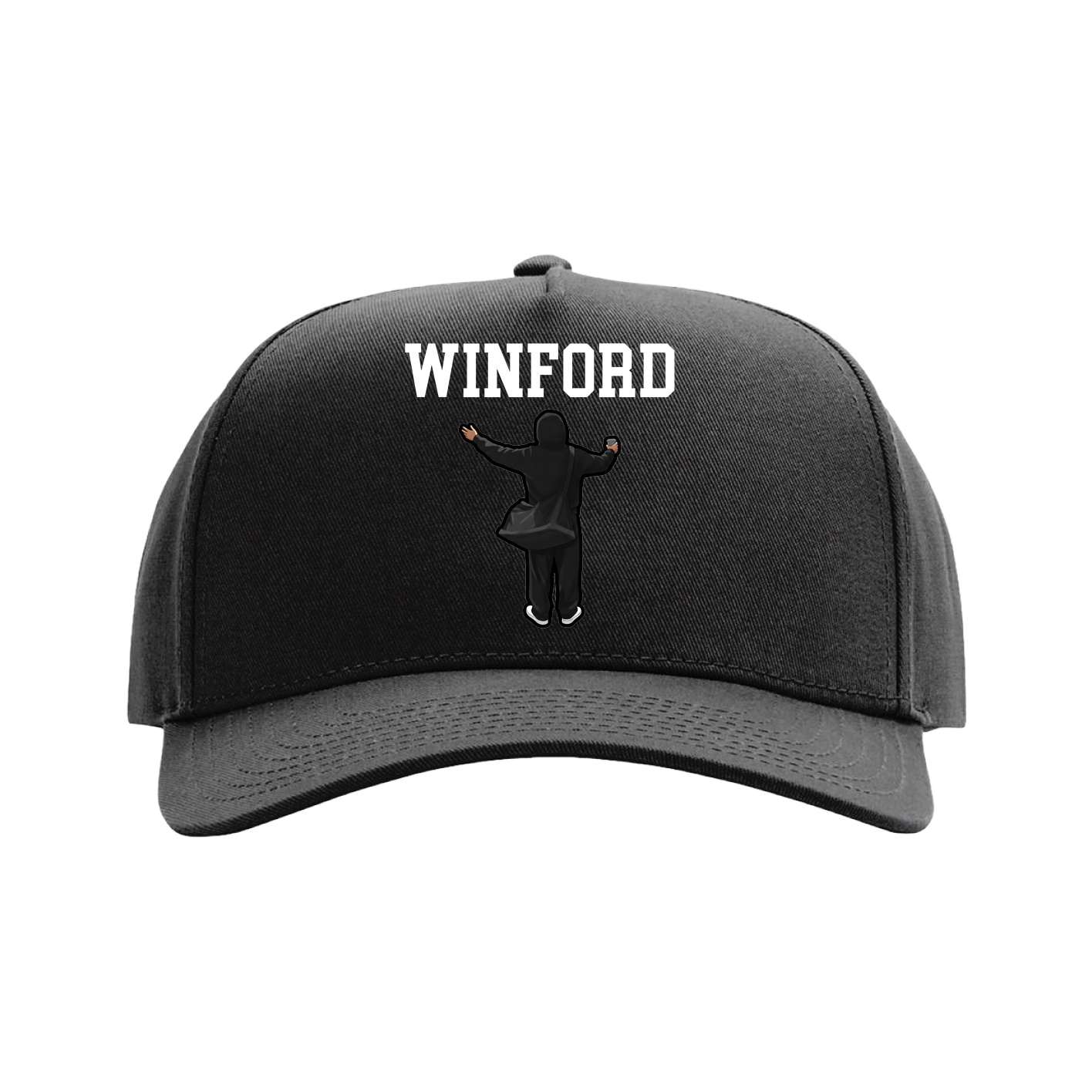 Full Fabric Five-Panel Champ Cap — Shirsey in Black