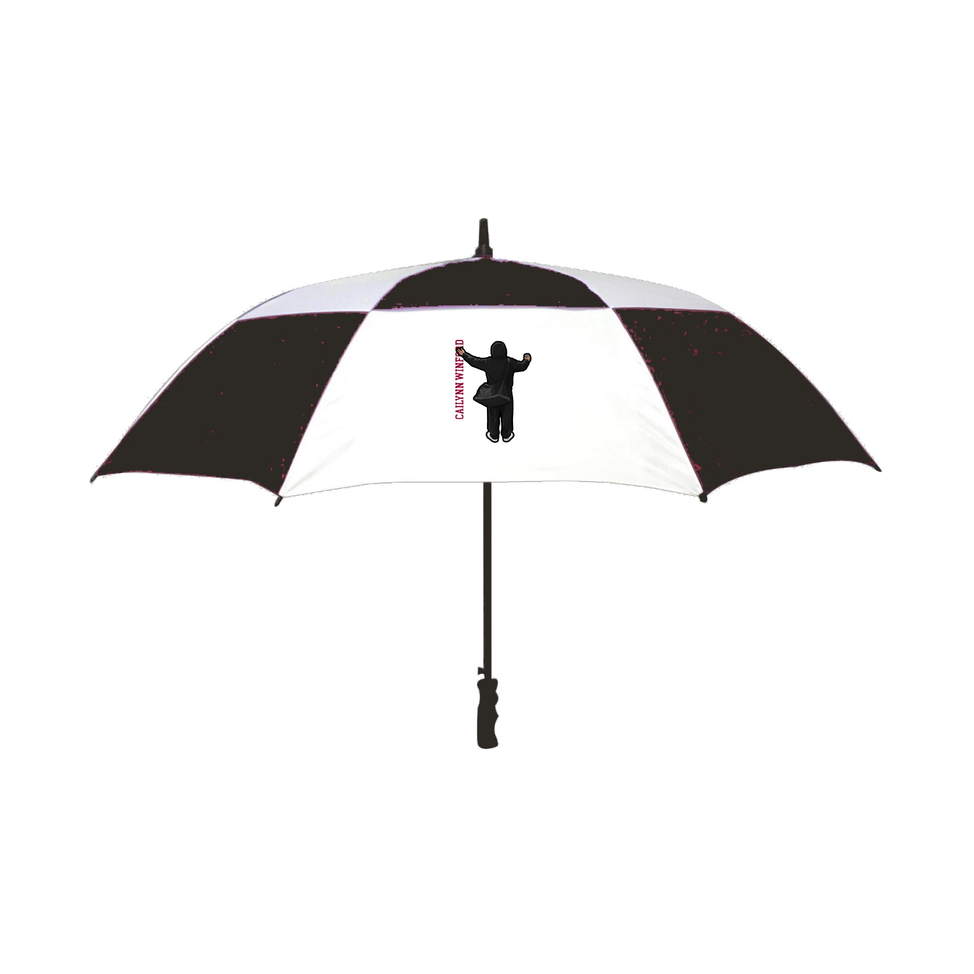 Golf Umbrella — Name Vertical in Black