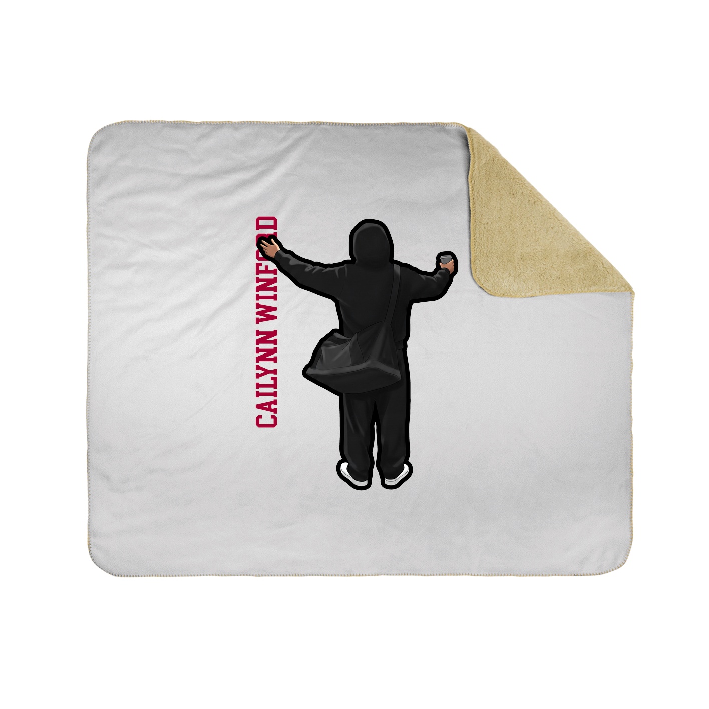 Throw Blanket — Name Vertical in White