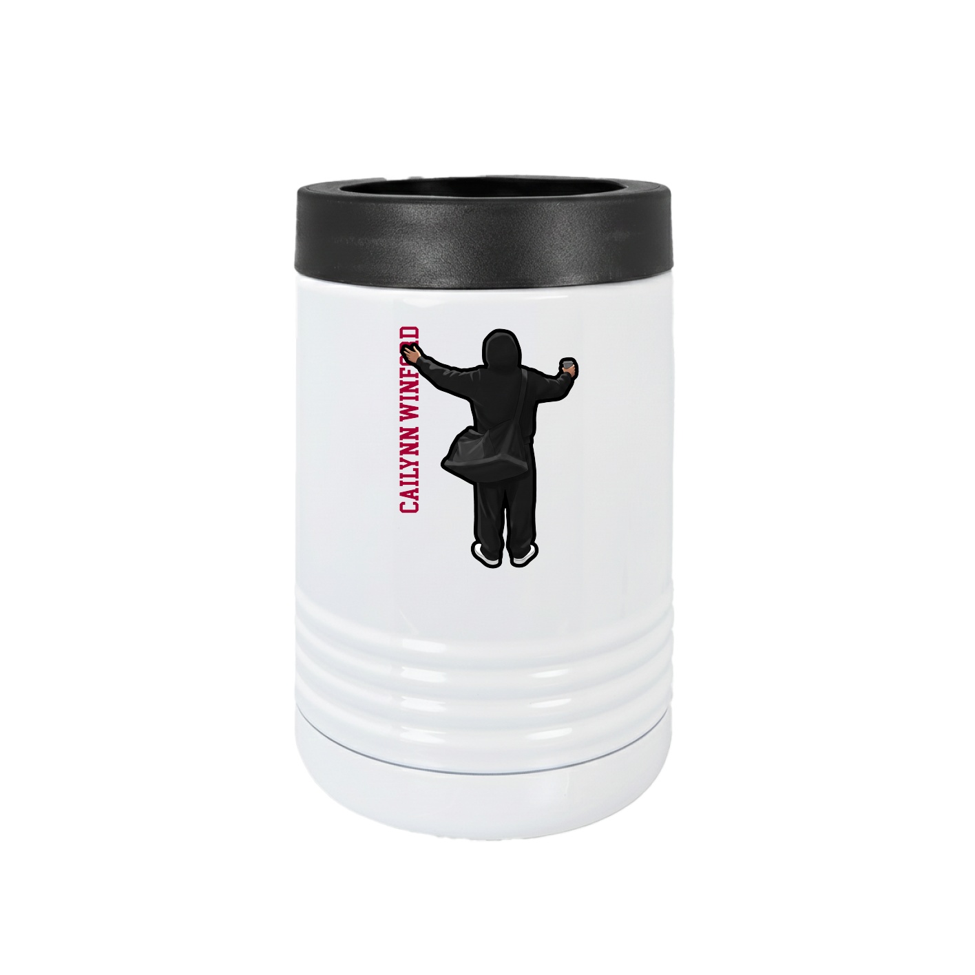 Beverage Holder — Name Vertical in White