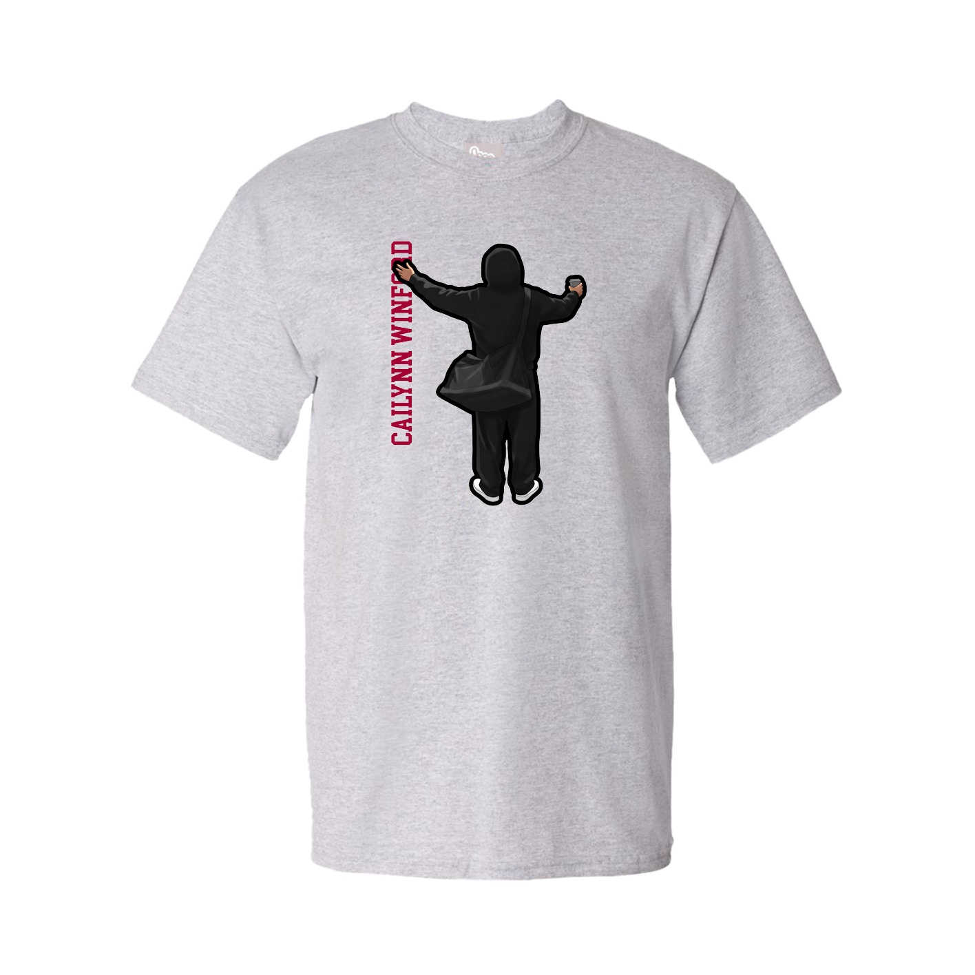 Youth Tee — Name Vertical in Grey