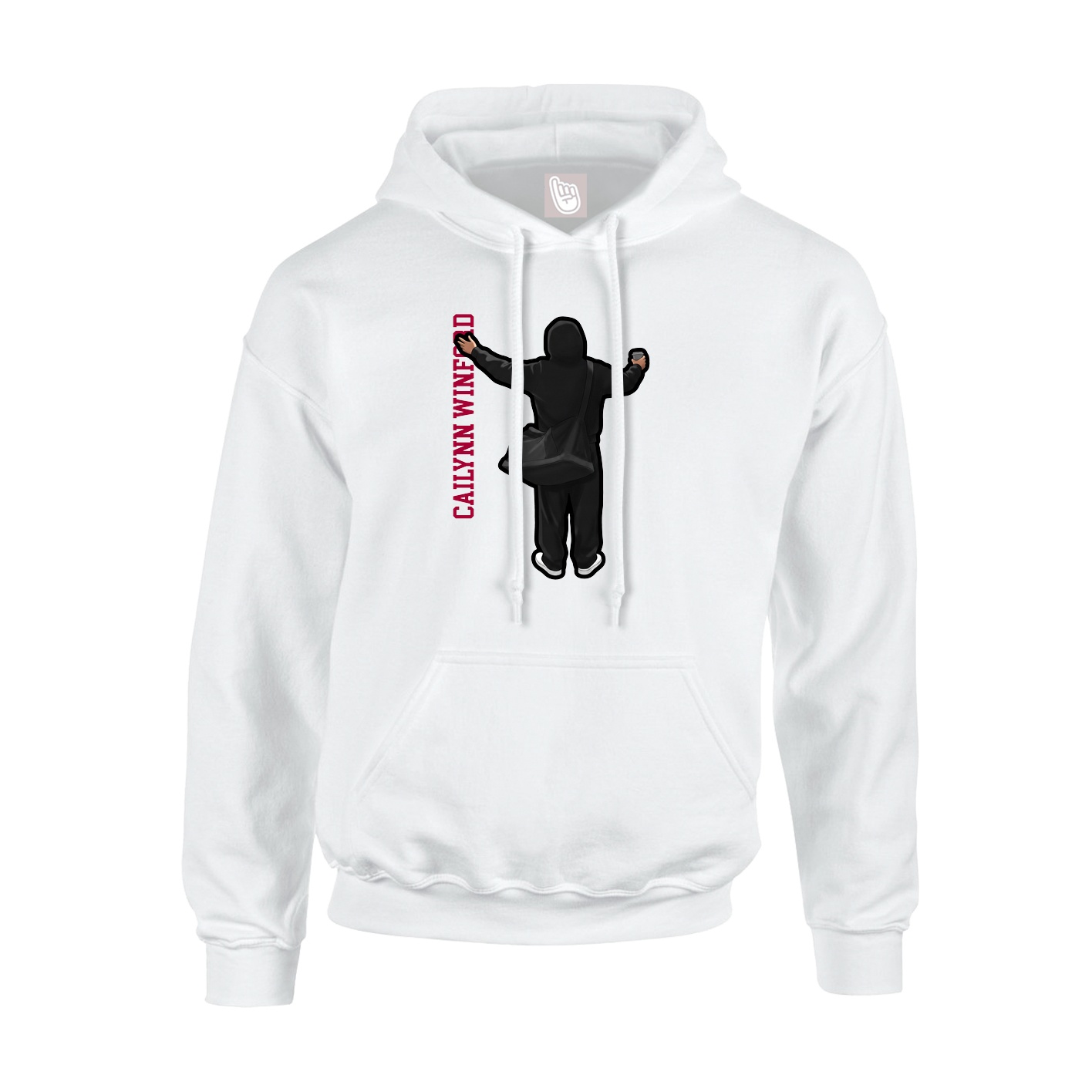 Youth Hoodie — Name Vertical in White