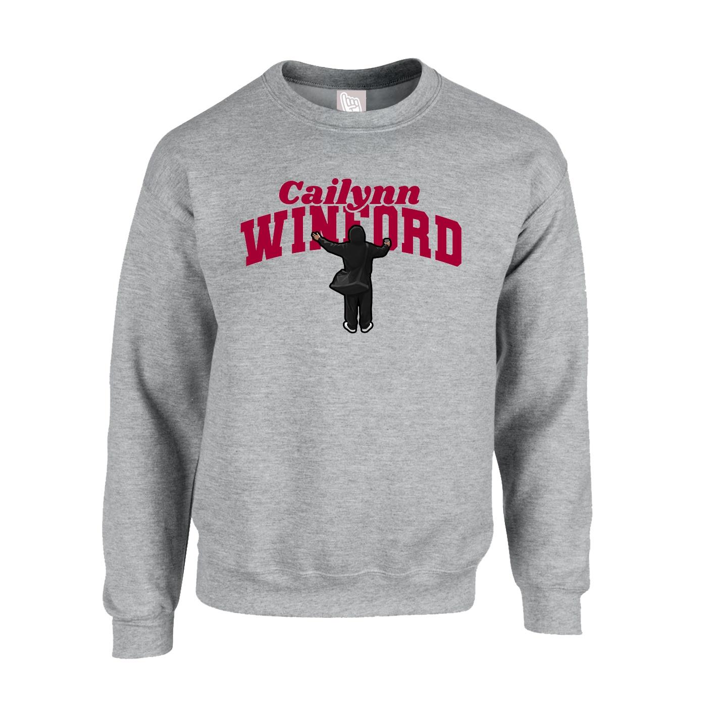 Fleece Crew — Signature Arch in Grey