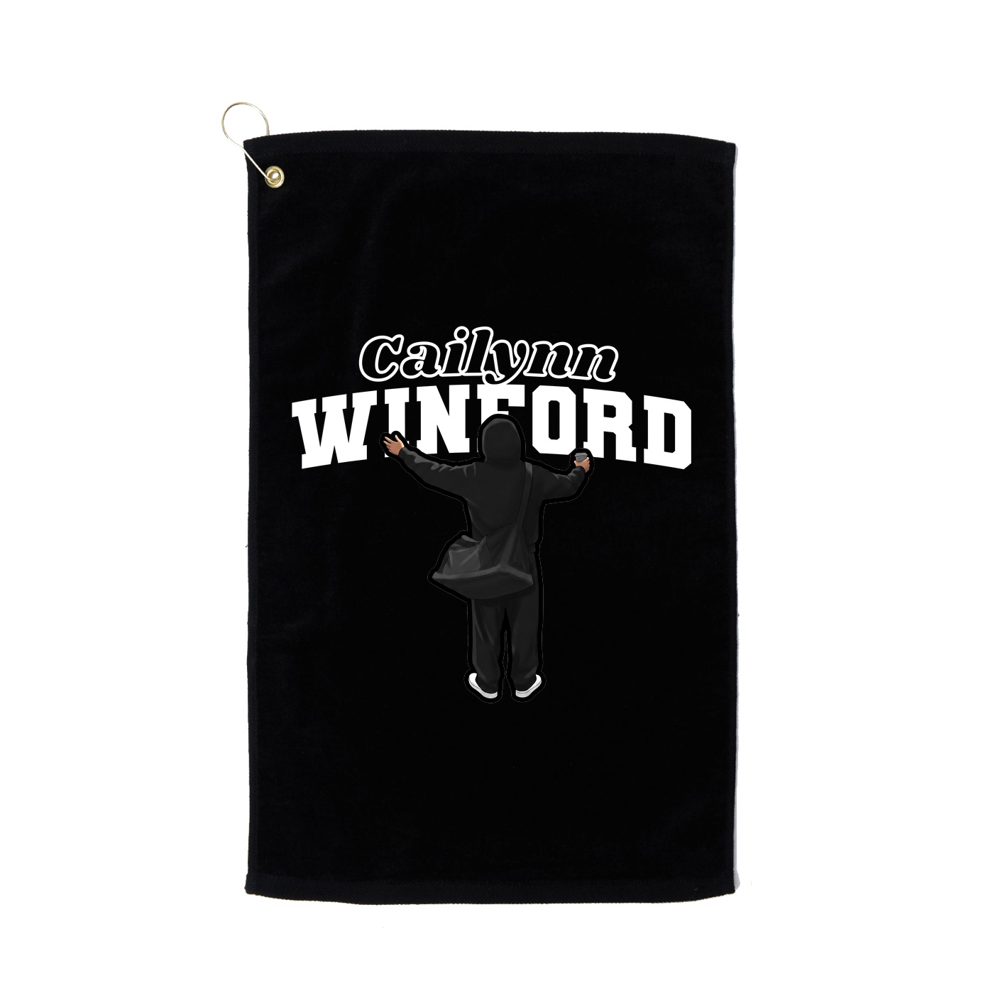Golf Towel — Name Arch in Black