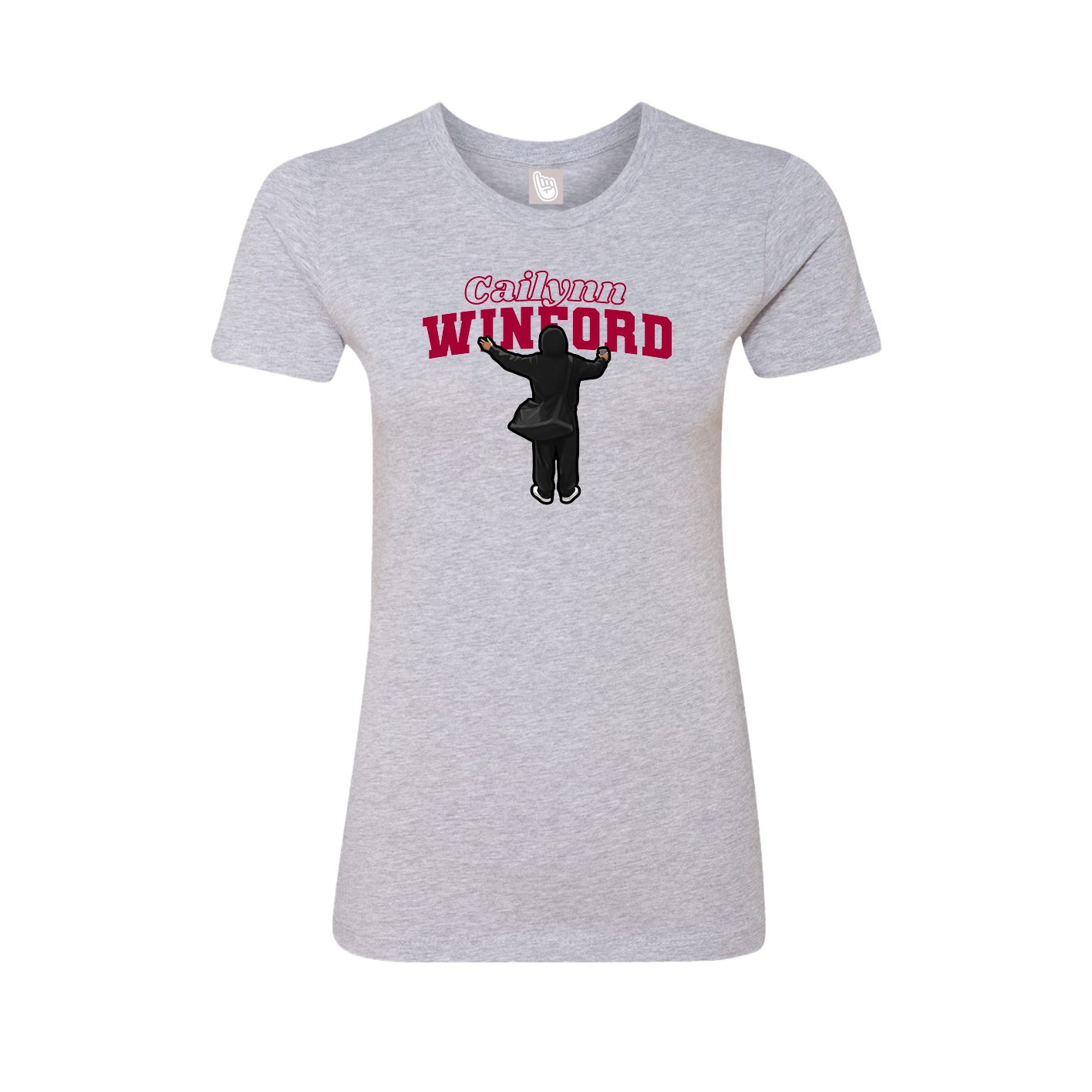 Womens Tee — Name Arch in Grey