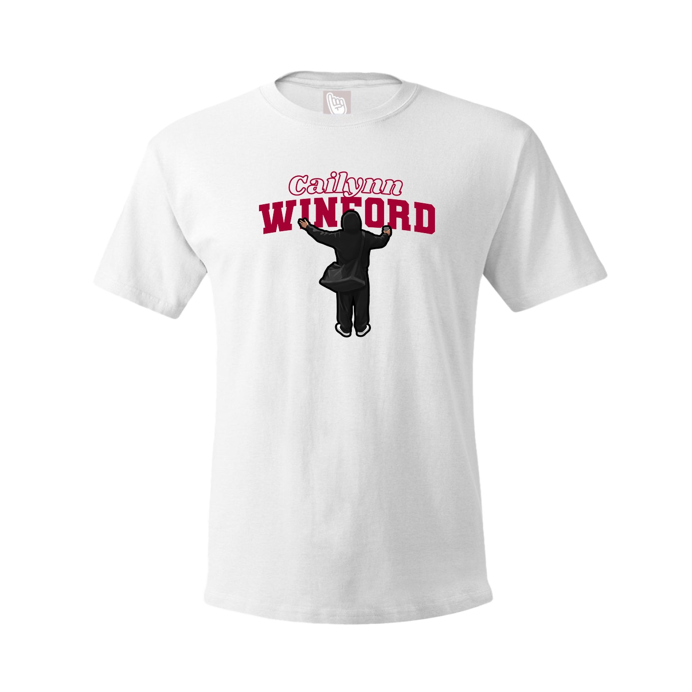 Youth Tee — Name Arch in White
