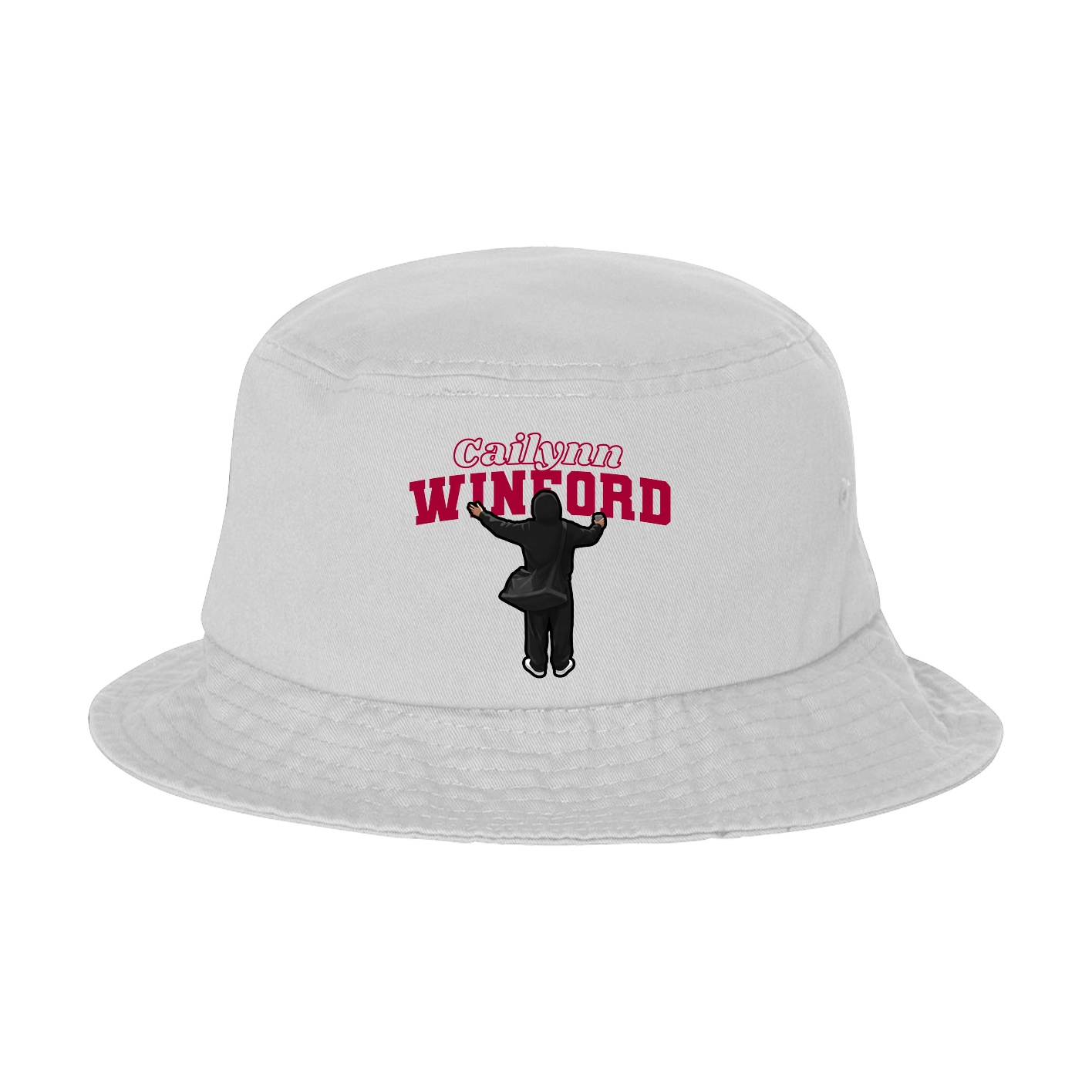 Bucket Cap — Name Arch in White