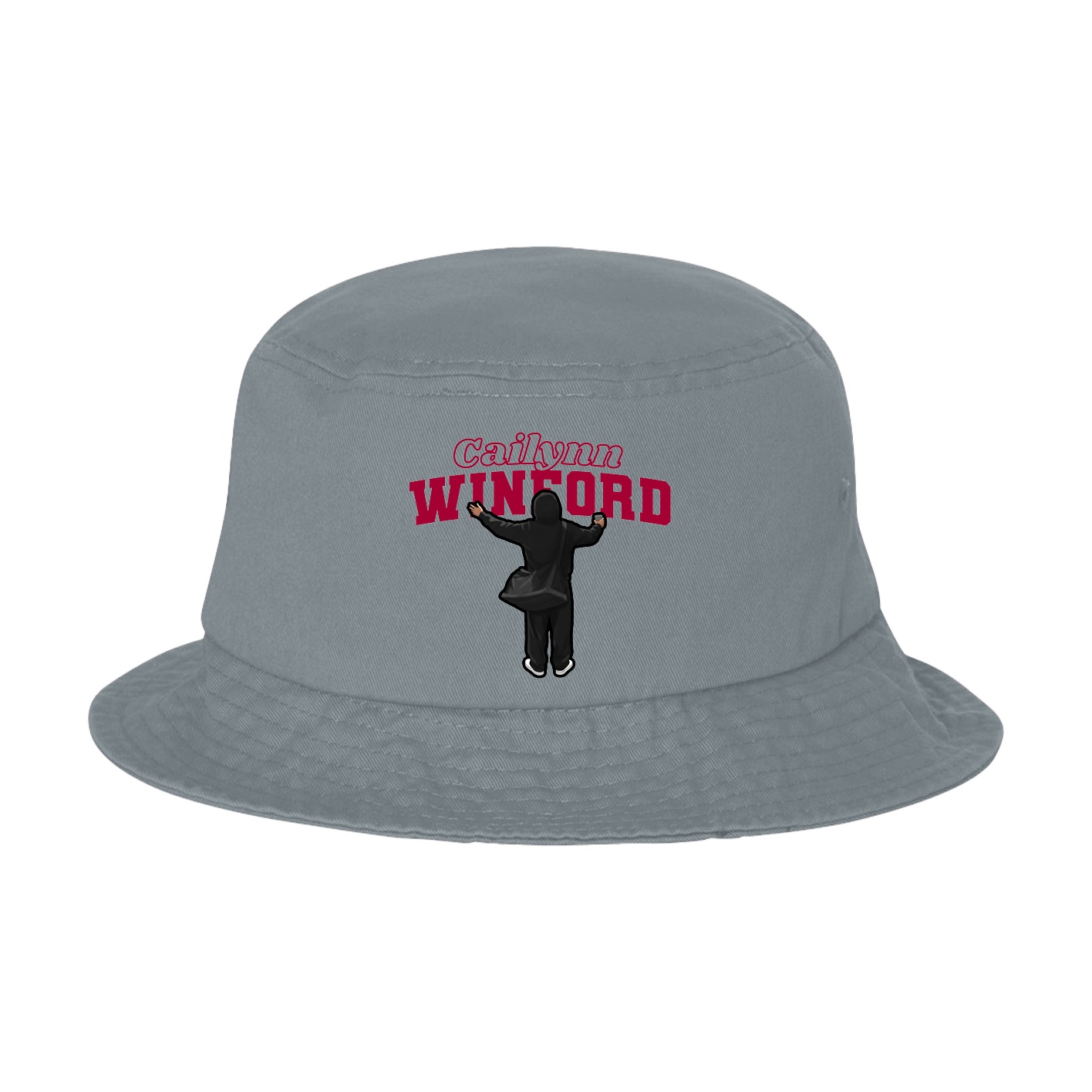Bucket Cap — Name Arch in Grey