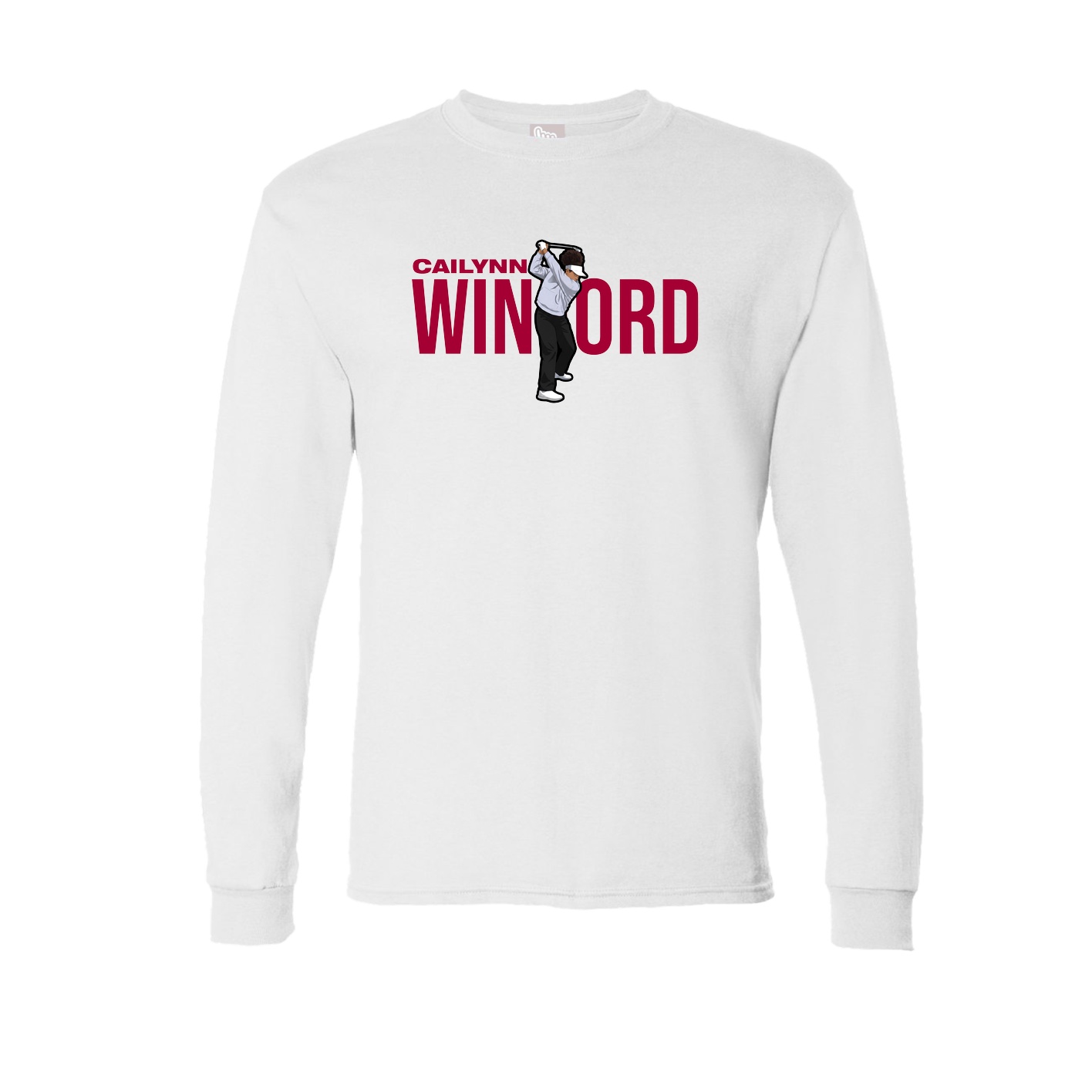 Long Sleeve Tee — Player Name in White