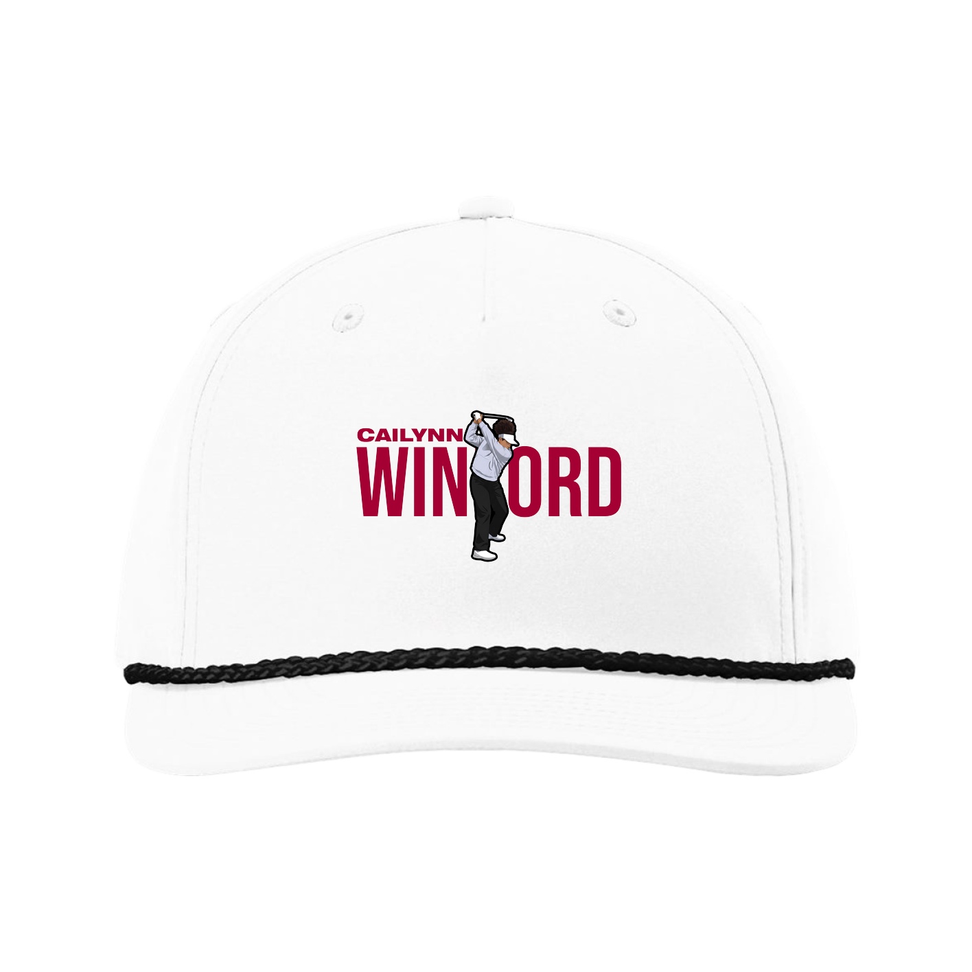 Five-Panel Classic Rope Cap — Player Name in White