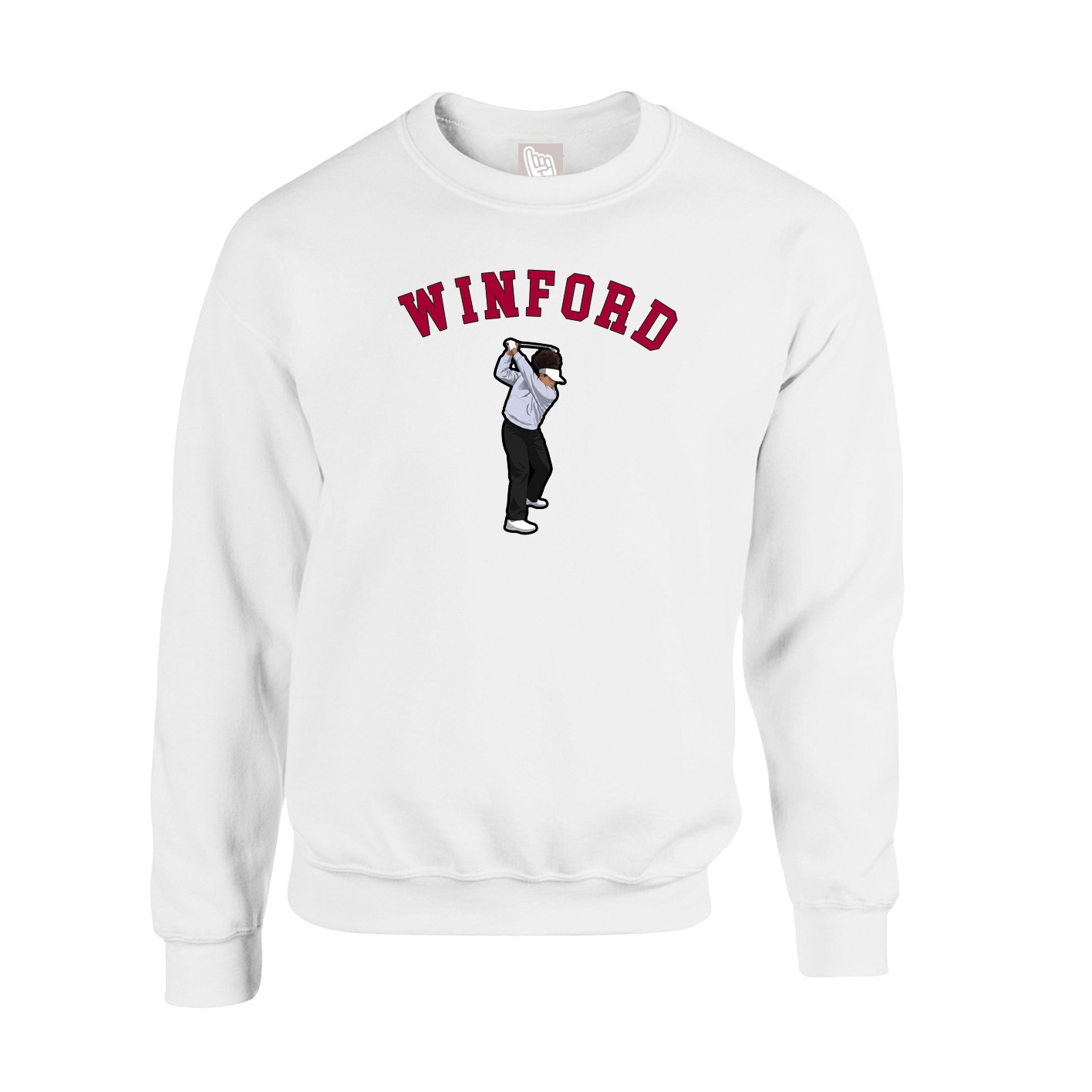 Fleece Crew — Shirsey Arch in White