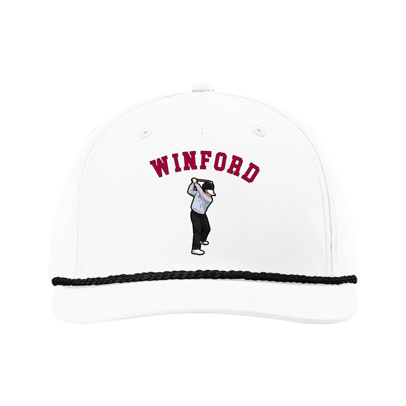 Five-Panel Classic Rope Cap — Shirsey Arch in White