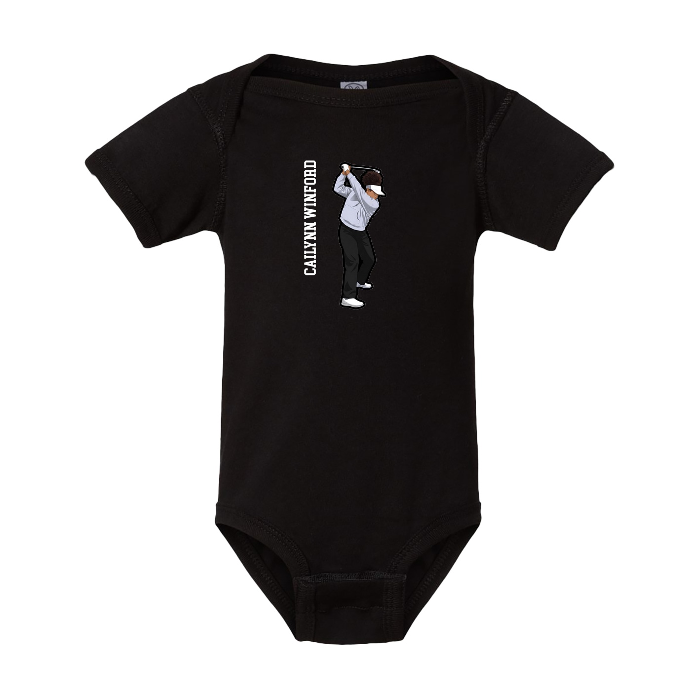 Baby Onesie — Name Vertical in Black