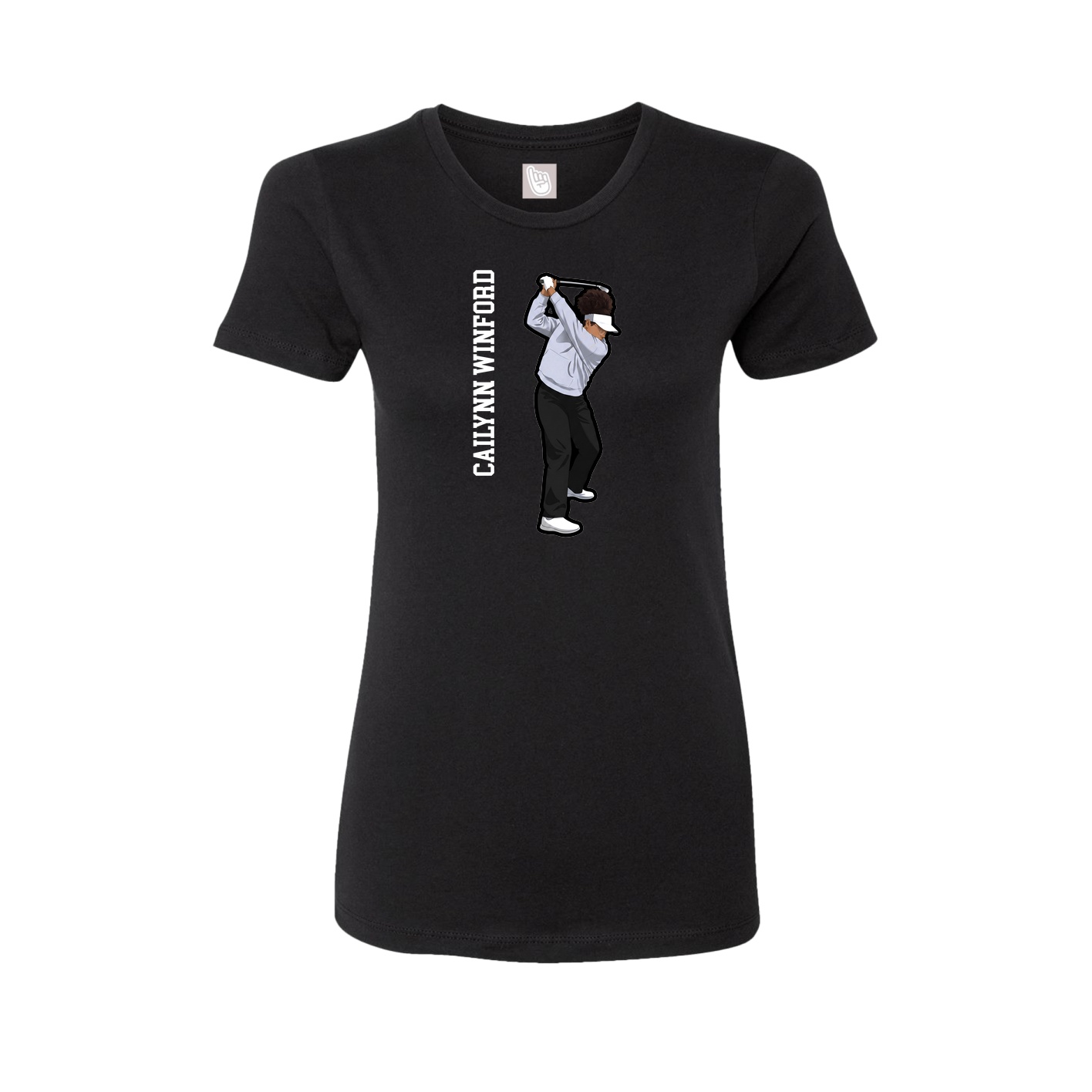 Womens Tee — Name Vertical in Black