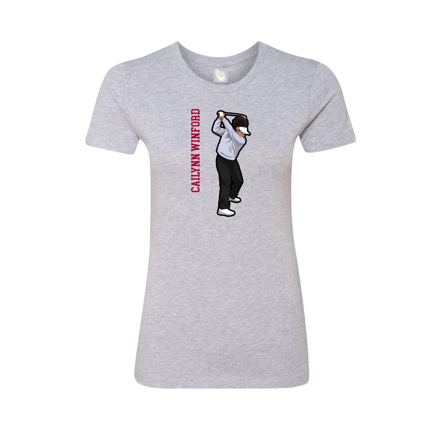 Womens Tee — Name Vertical in Grey