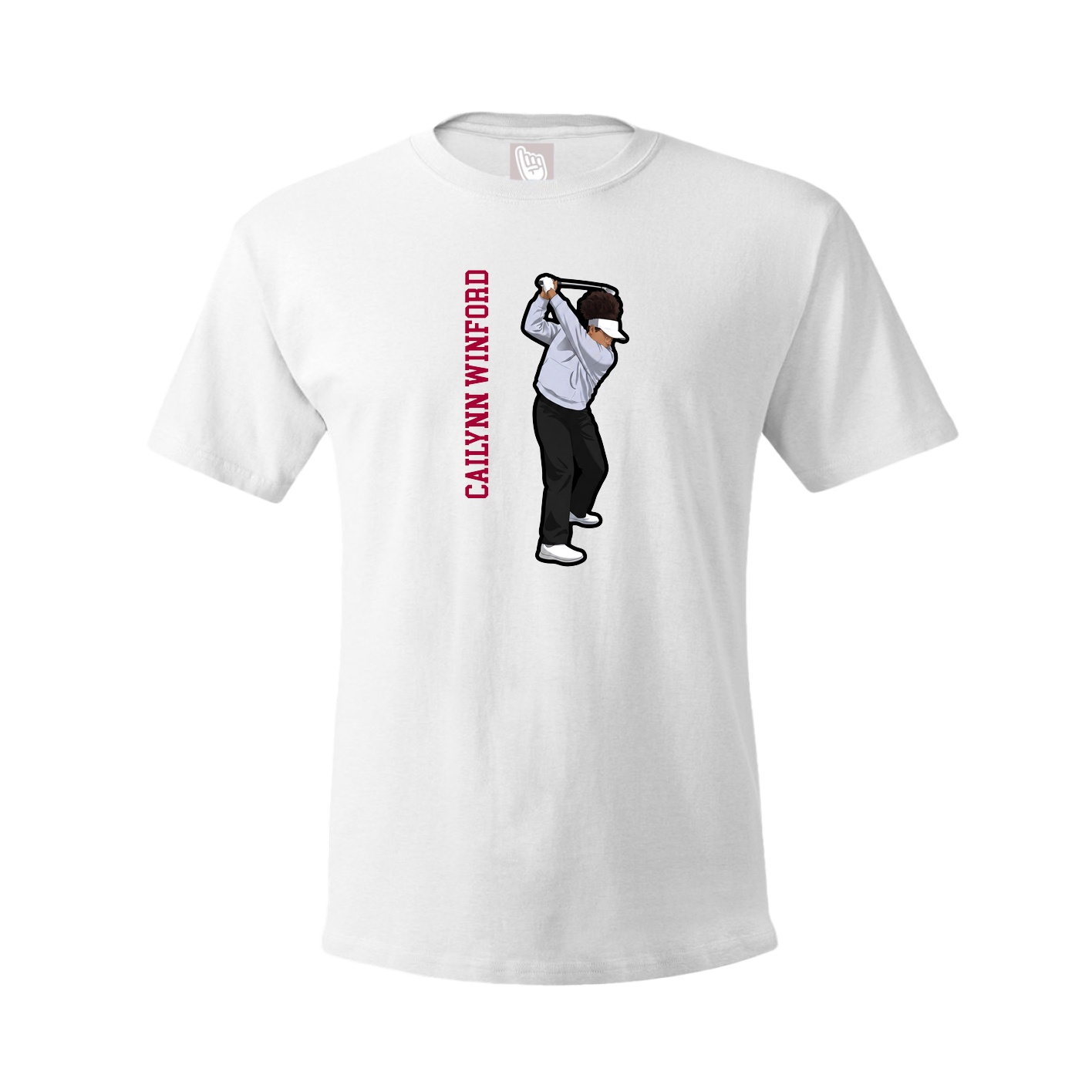 Youth Tee — Name Vertical in White
