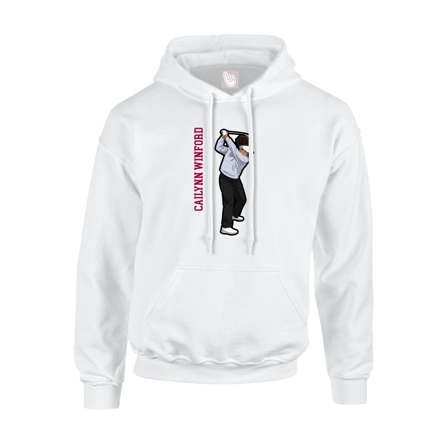 Youth Hoodie — Name Vertical in White