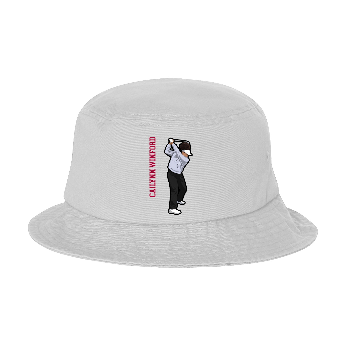 Bucket Cap — Name Vertical in White
