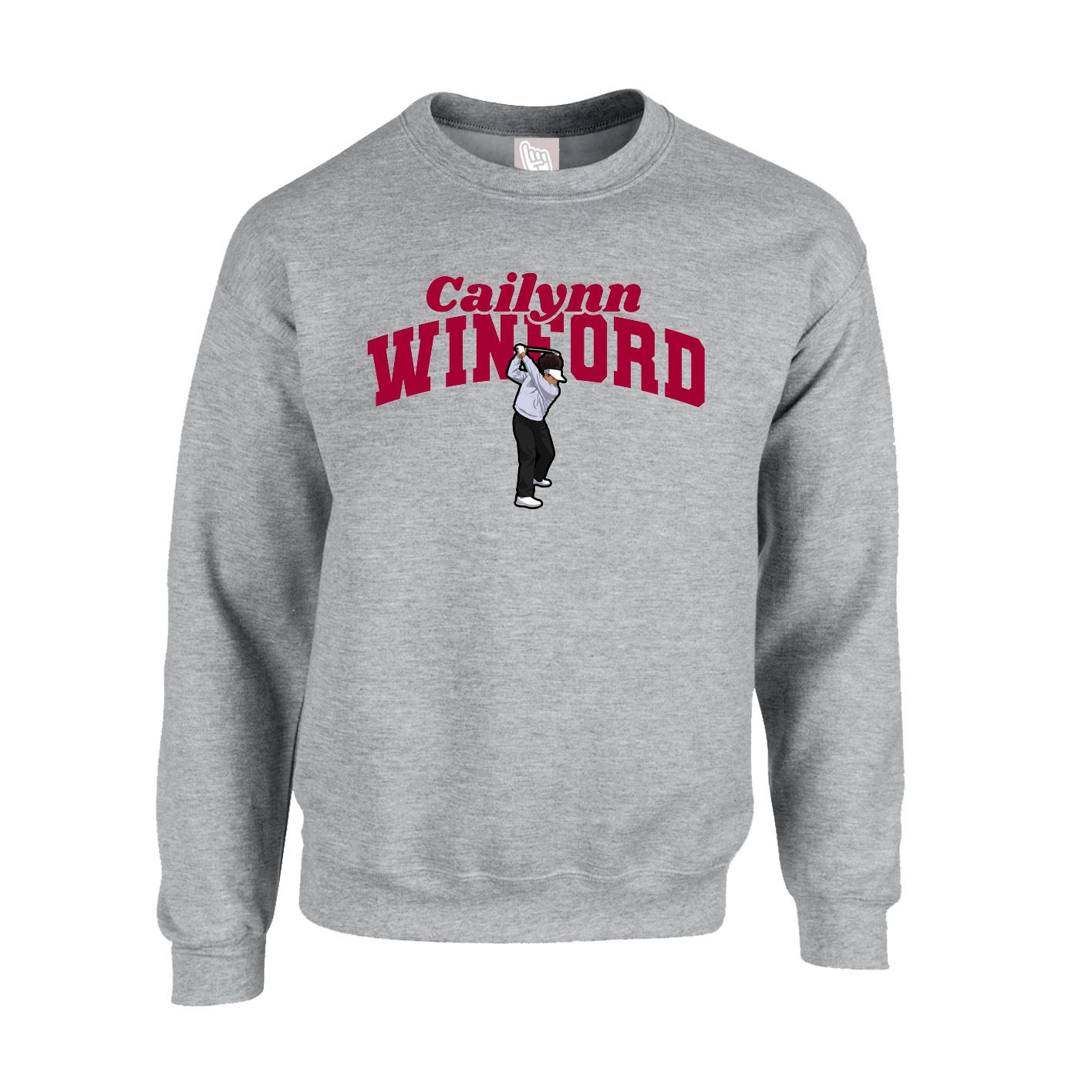 Fleece Crew — Signature Arch in Grey