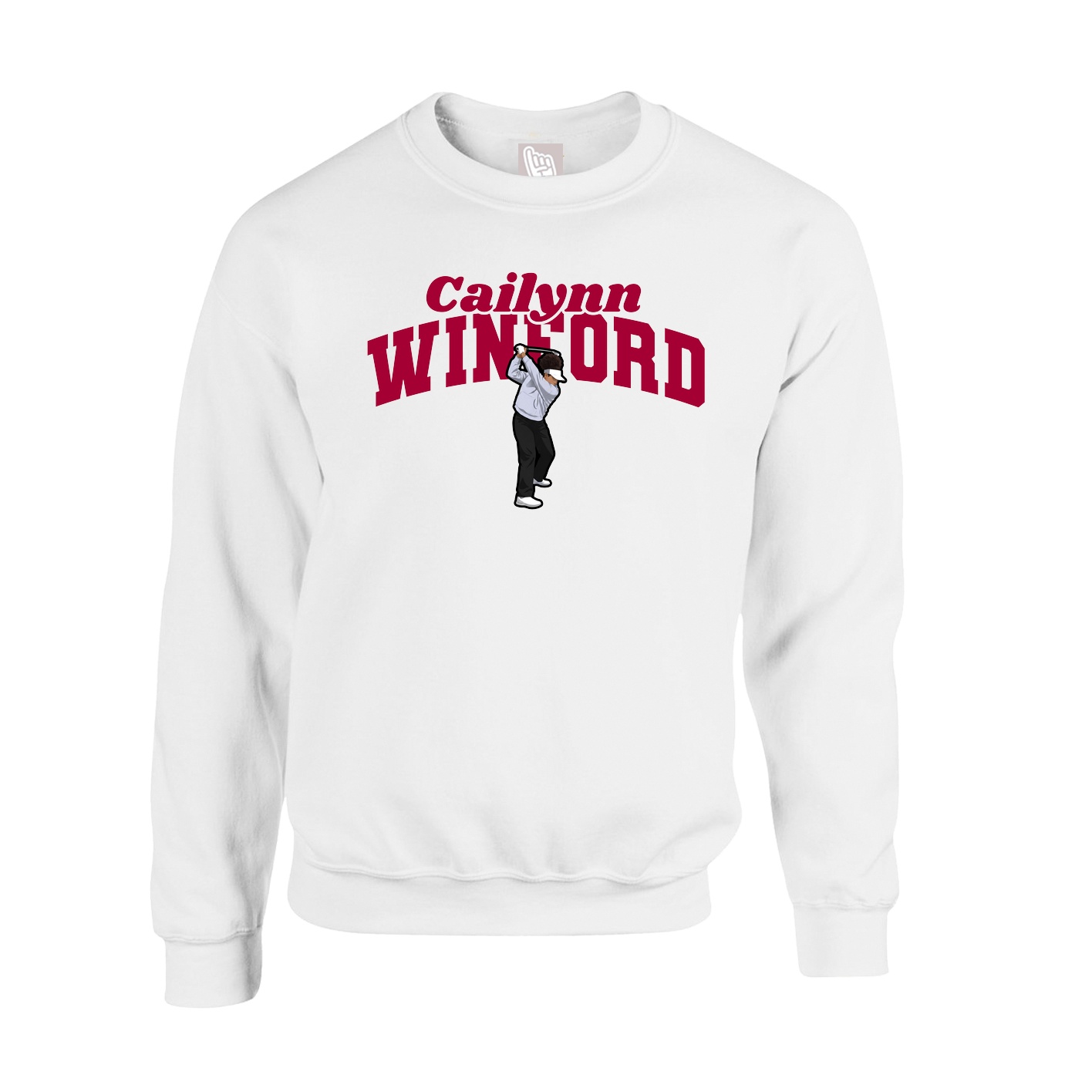 Fleece Crew — Signature Arch in White