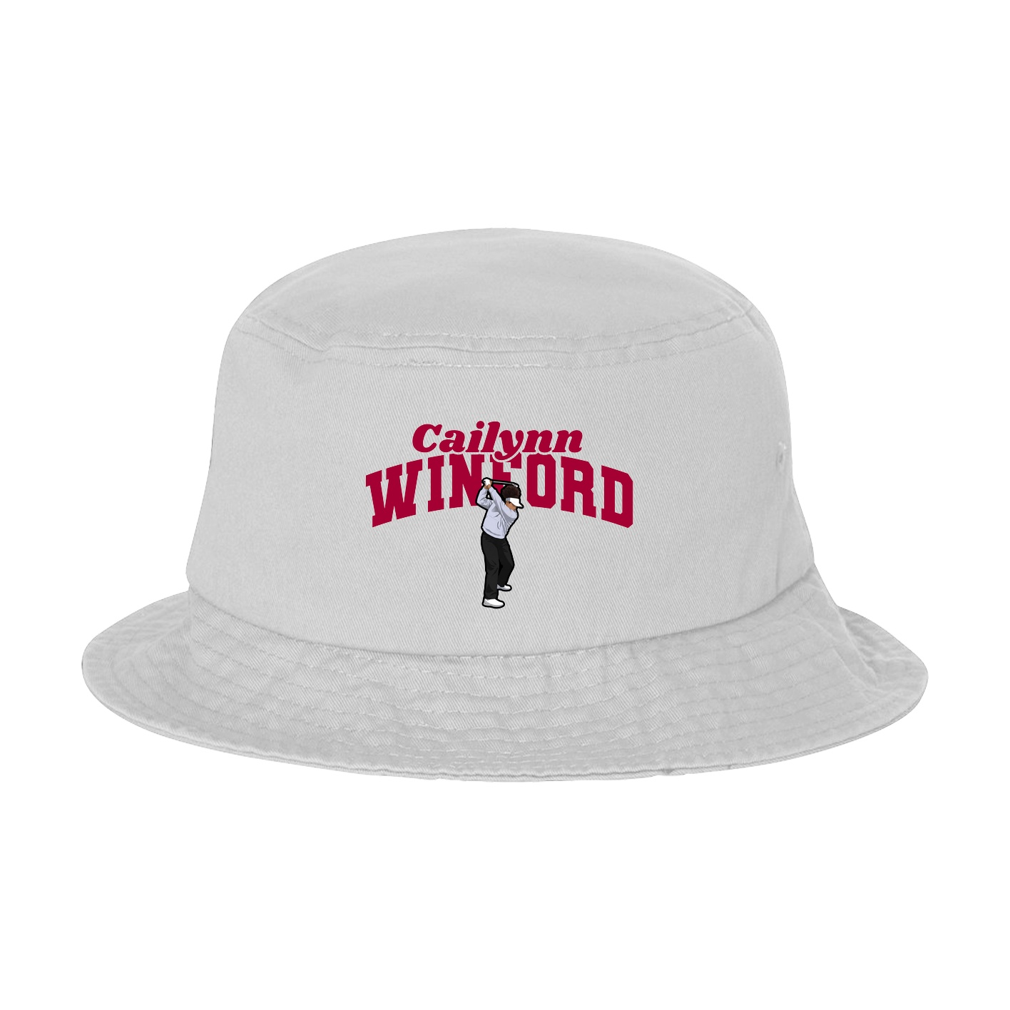 Bucket Cap — Signature Arch in White