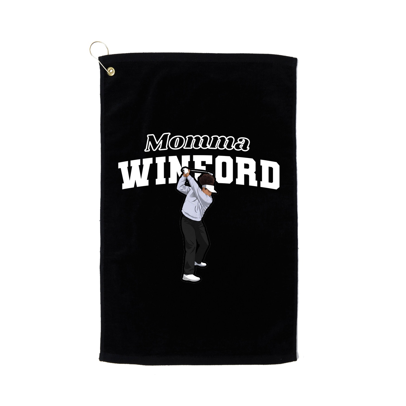 Golf Towel — Mothers Day Block in Black