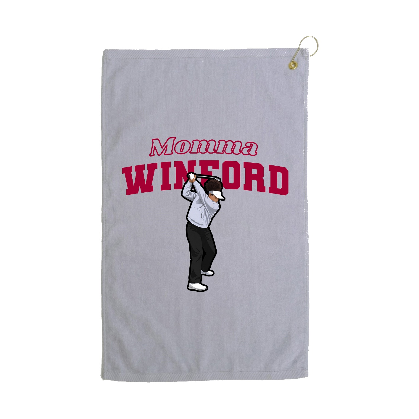 Golf Towel — Mothers Day Block in Grey