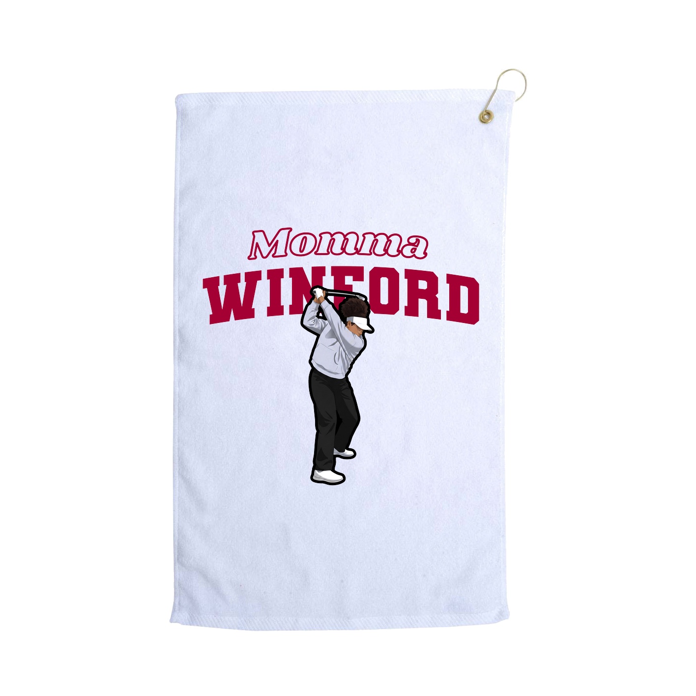 Golf Towel — Mothers Day Block in White
